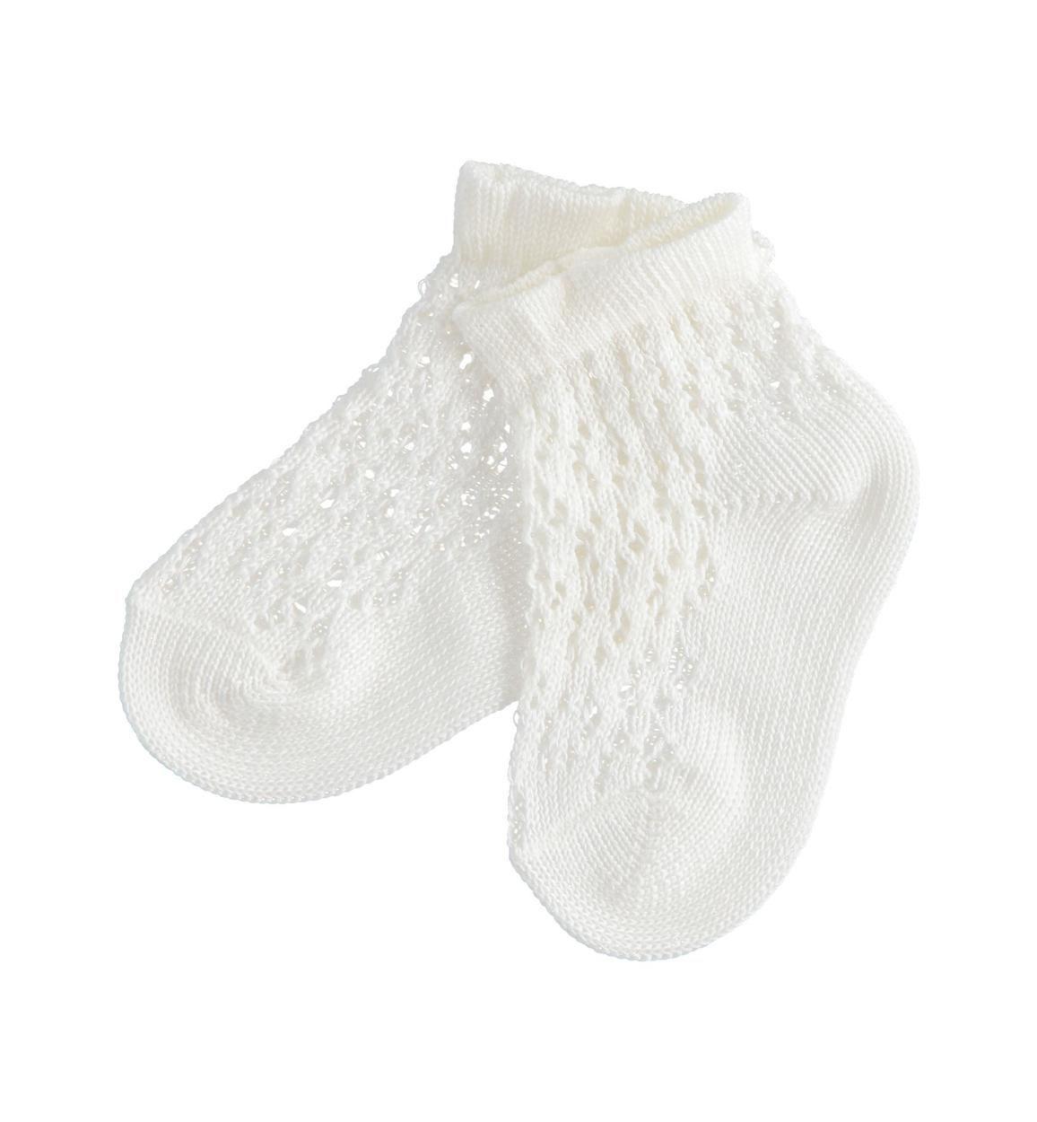 Eleganti calzine traforate per neonata PANNA iDO