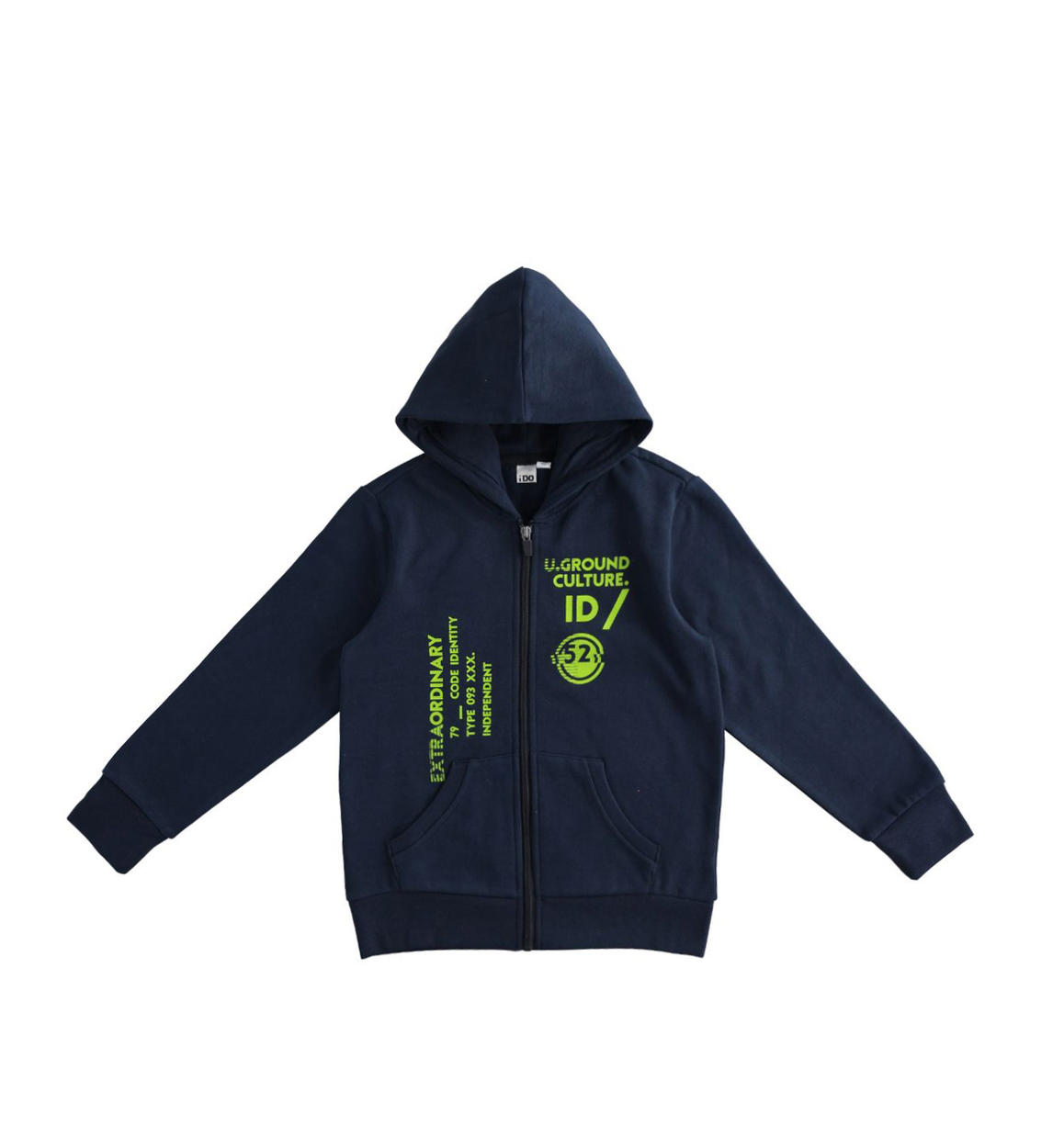 Felpa invernale aperta con stampe underground per bambino da 6 a