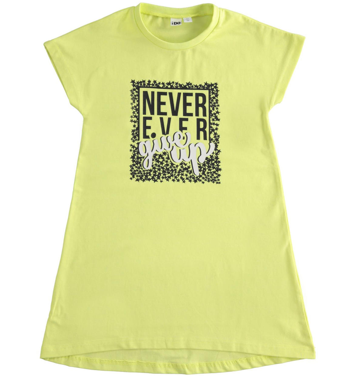 Abito bambina in jersey stretch di cotone varie fantasie GIALLO iDO