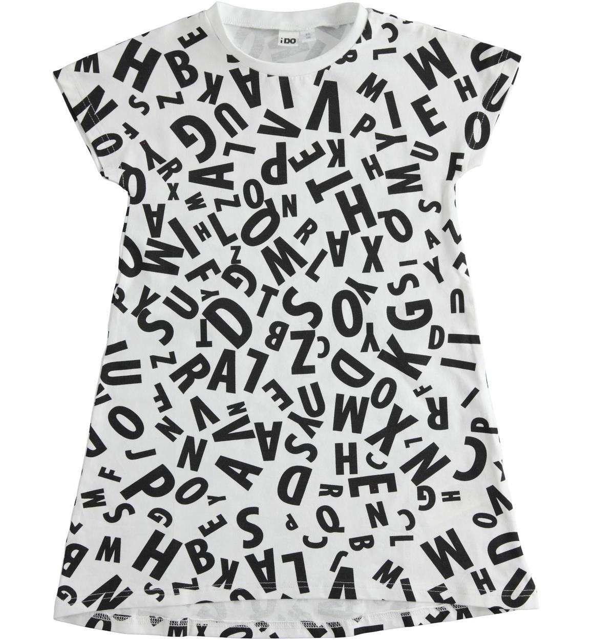 Abito bambina in jersey stretch di cotone varie fantasie BIANCO iDO