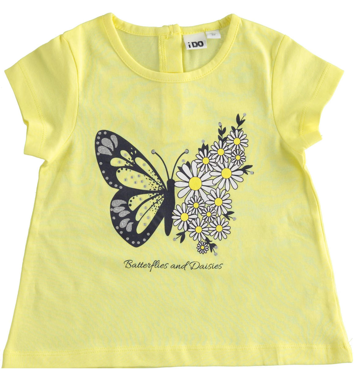 T-shirt bambina maniche corte  con stampa grafica GIALLO iDO