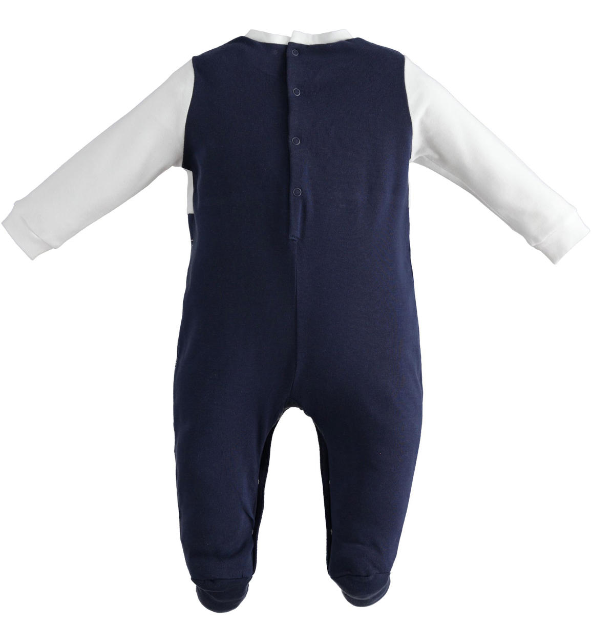 Tutina neonato con piedini 100% cotone bicolor NAVY-3854 - 0284406300