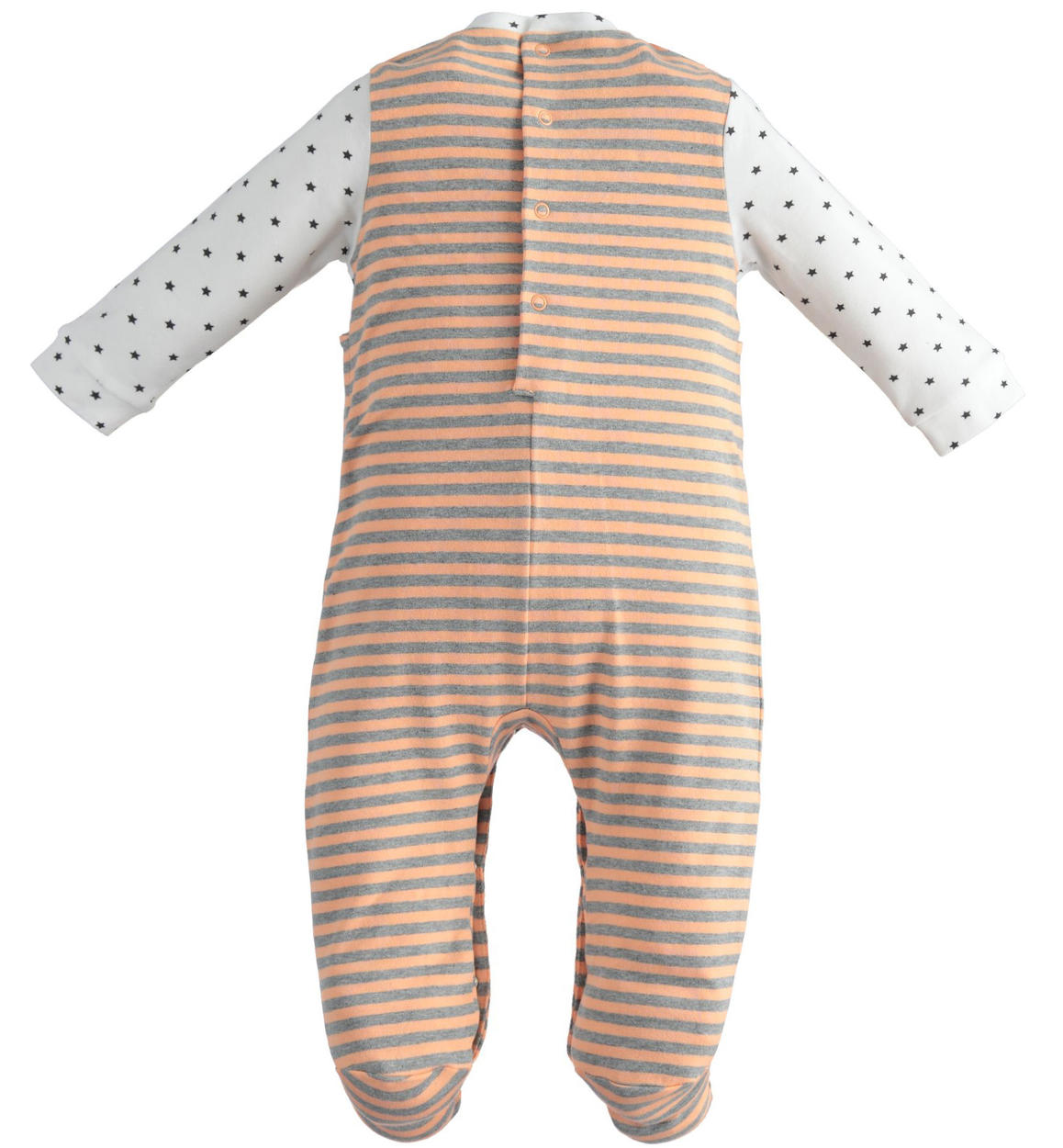 Tutina neonato intera finta salopette rigata ARANCIO-1932 - 0284406800