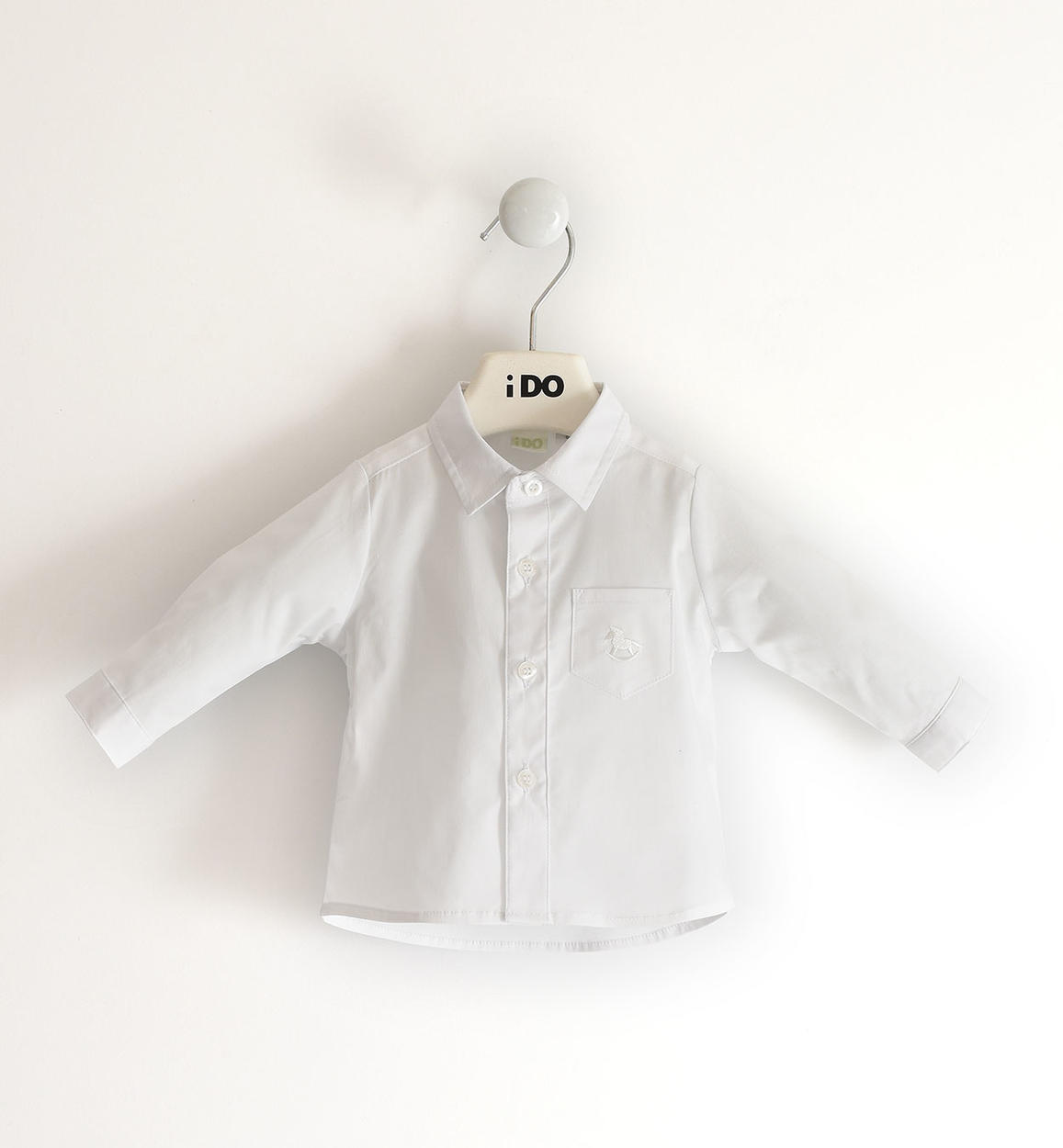 Camicia neonato con taschino BIANCO iDO