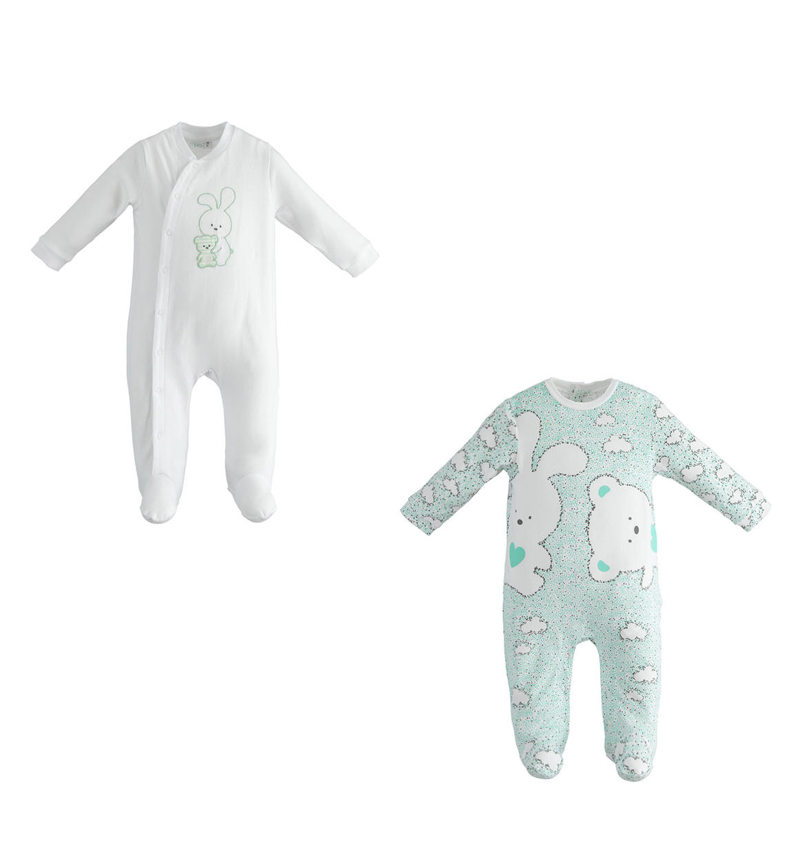 Kit Tutine neonato con piedini in jersey stretch da 0 a 18 mesi iDO - TUTE  & COMPLETI - P/E - Bambina