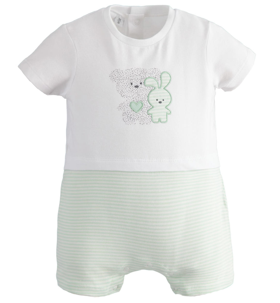 Pagliaccetto neonato estivo con orsetto e coniglietto da 0 a 18 mesi iDO -  Miniconf Shop