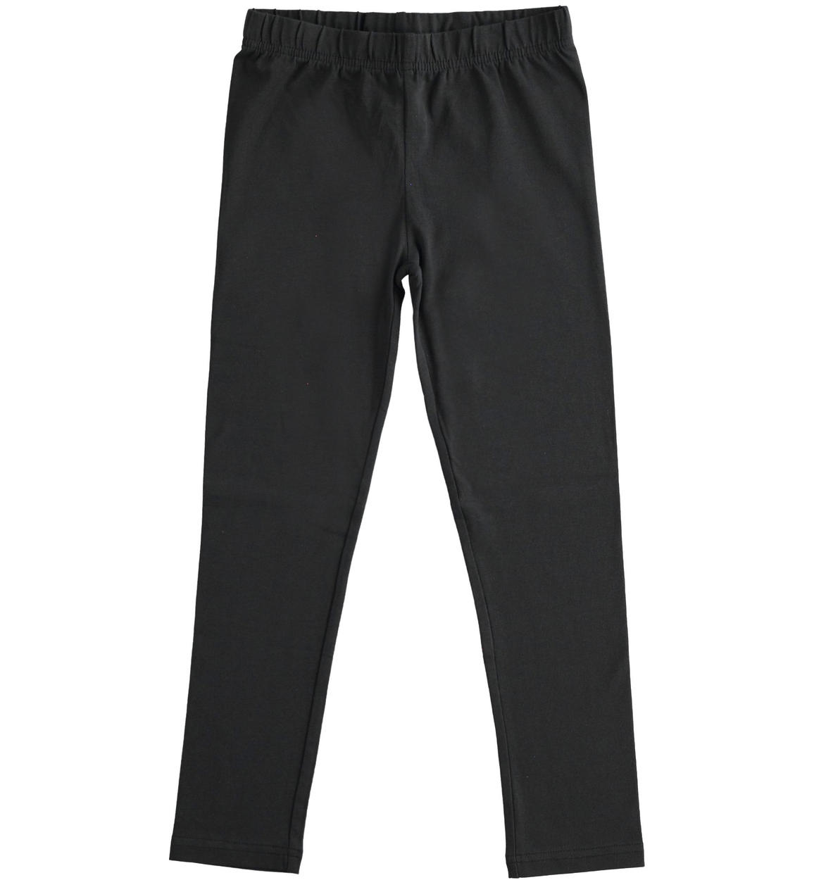 Leggings bambina tinta unita in jersey stretch NERO iDO