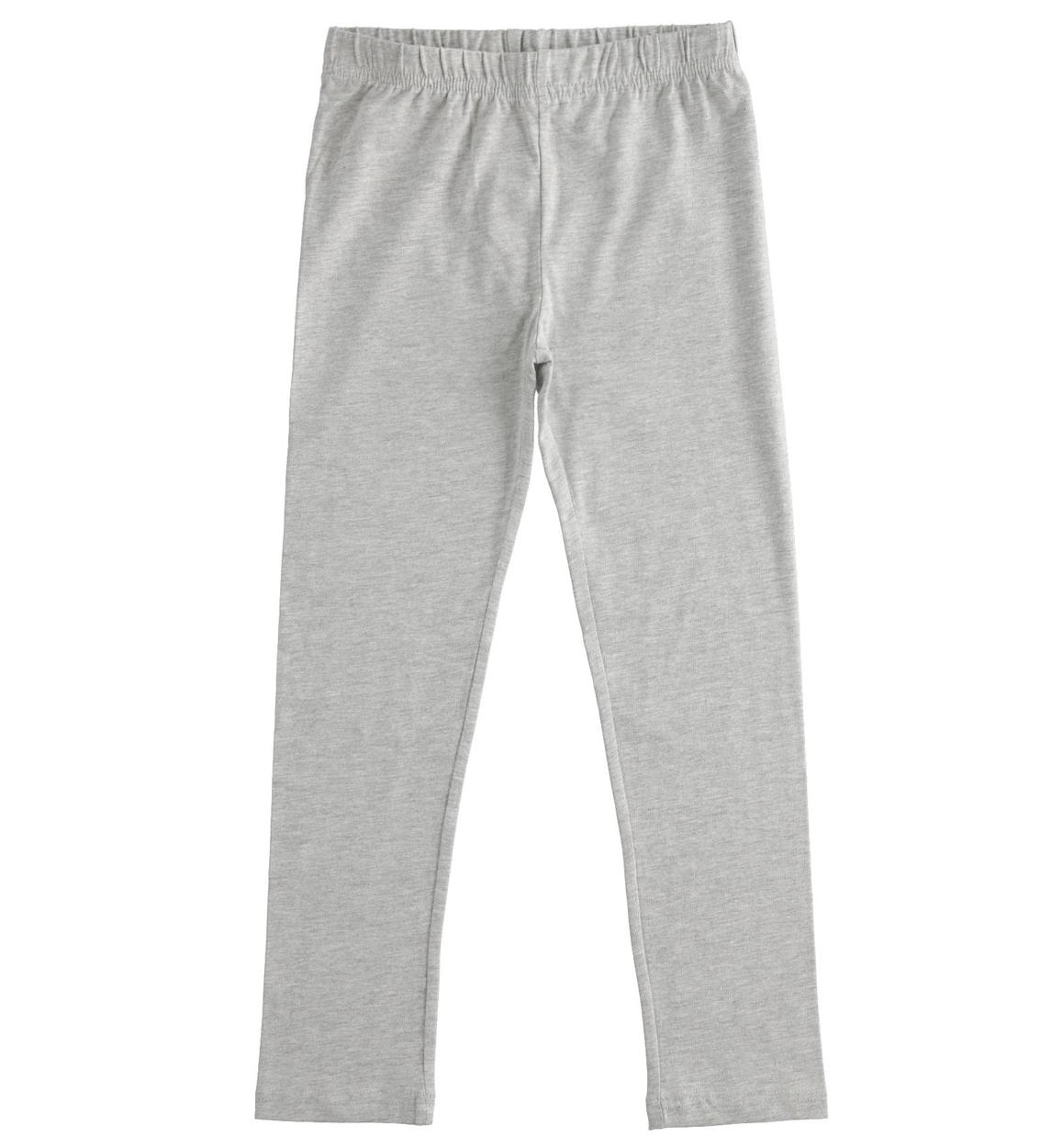 Leggings bambina tinta unita in jersey stretch GRIGIO iDO