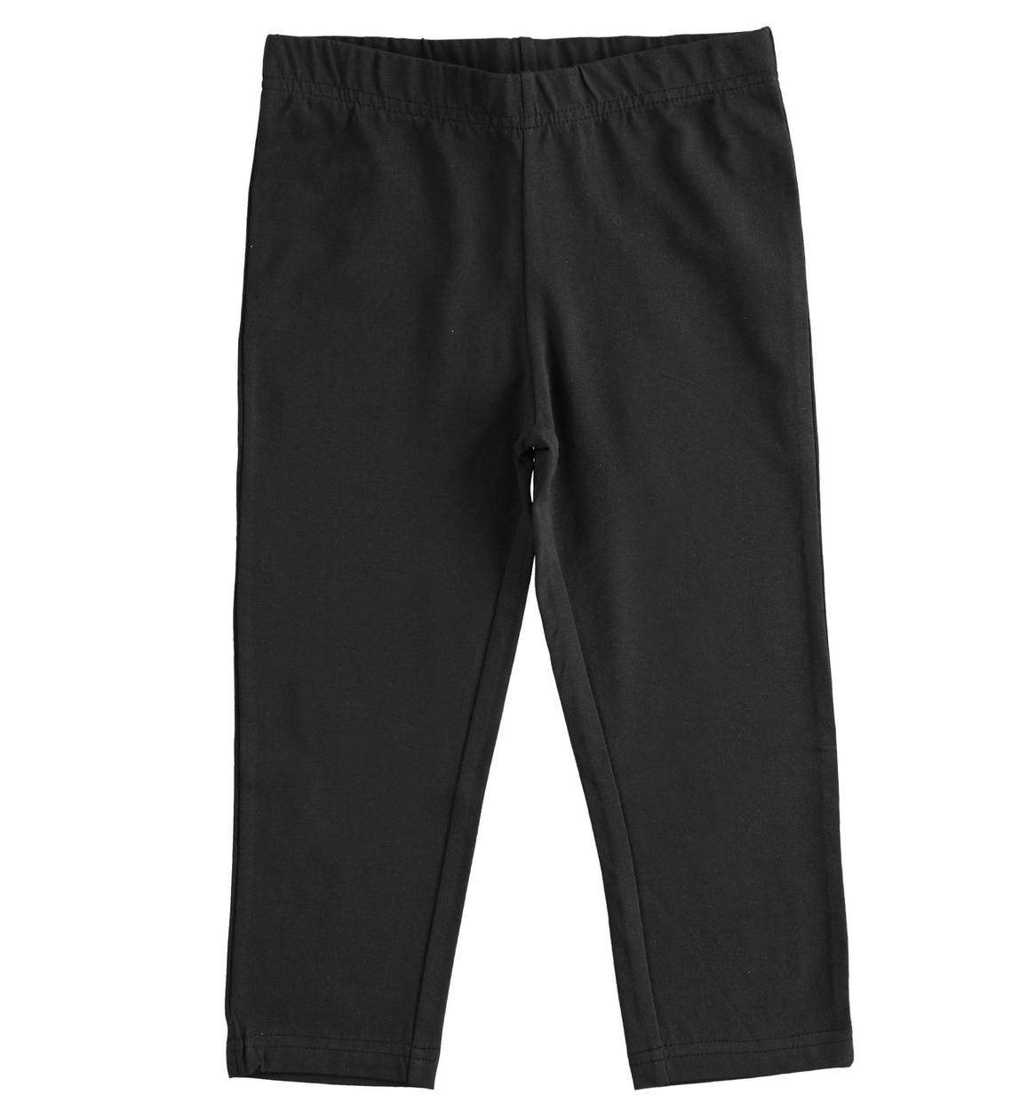 Leggings bambina modello pescatora in jersey stretch NERO iDO