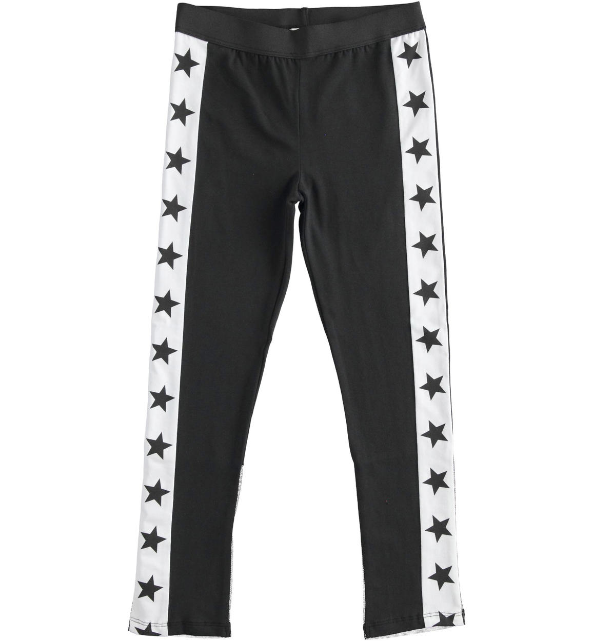 Legging bambina in tessuto jersey stretch NERO iDO