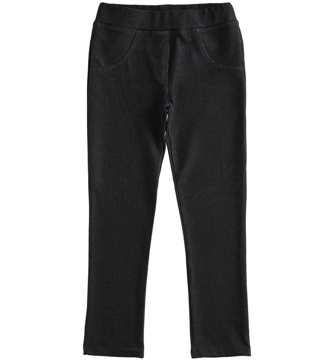 Leggings bambina in jersey effetto denim NERO iDO