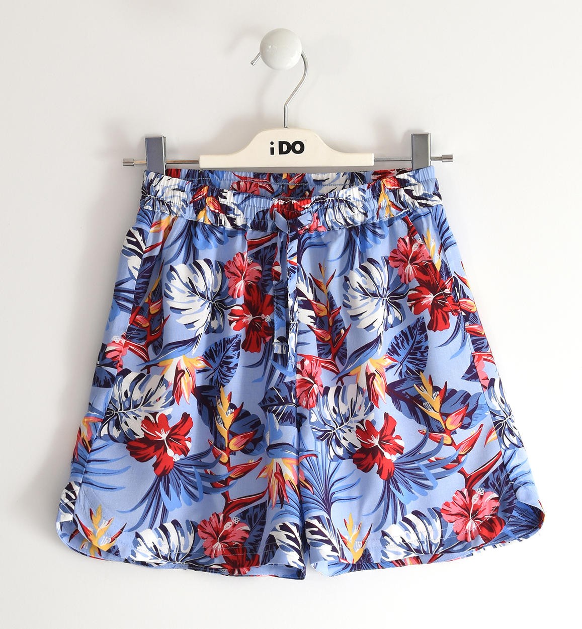 Shorts bambina in 100% viscosa varie fantasie AZZURRO iDO