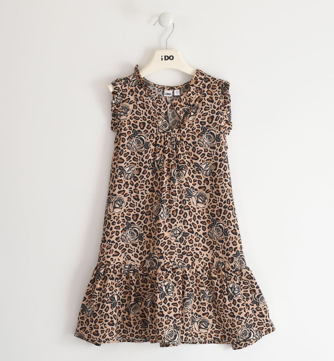 Abito bambina in 100% viscosa con varie fantasie BEIGE iDO