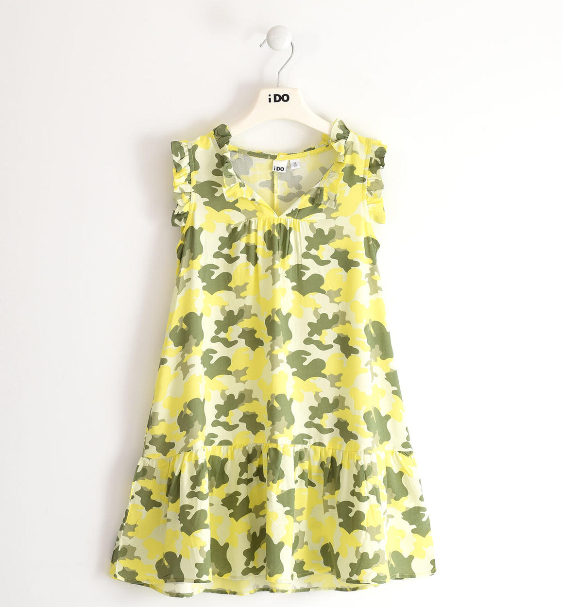 Abito bambina in 100% viscosa con varie fantasie VERDE iDO