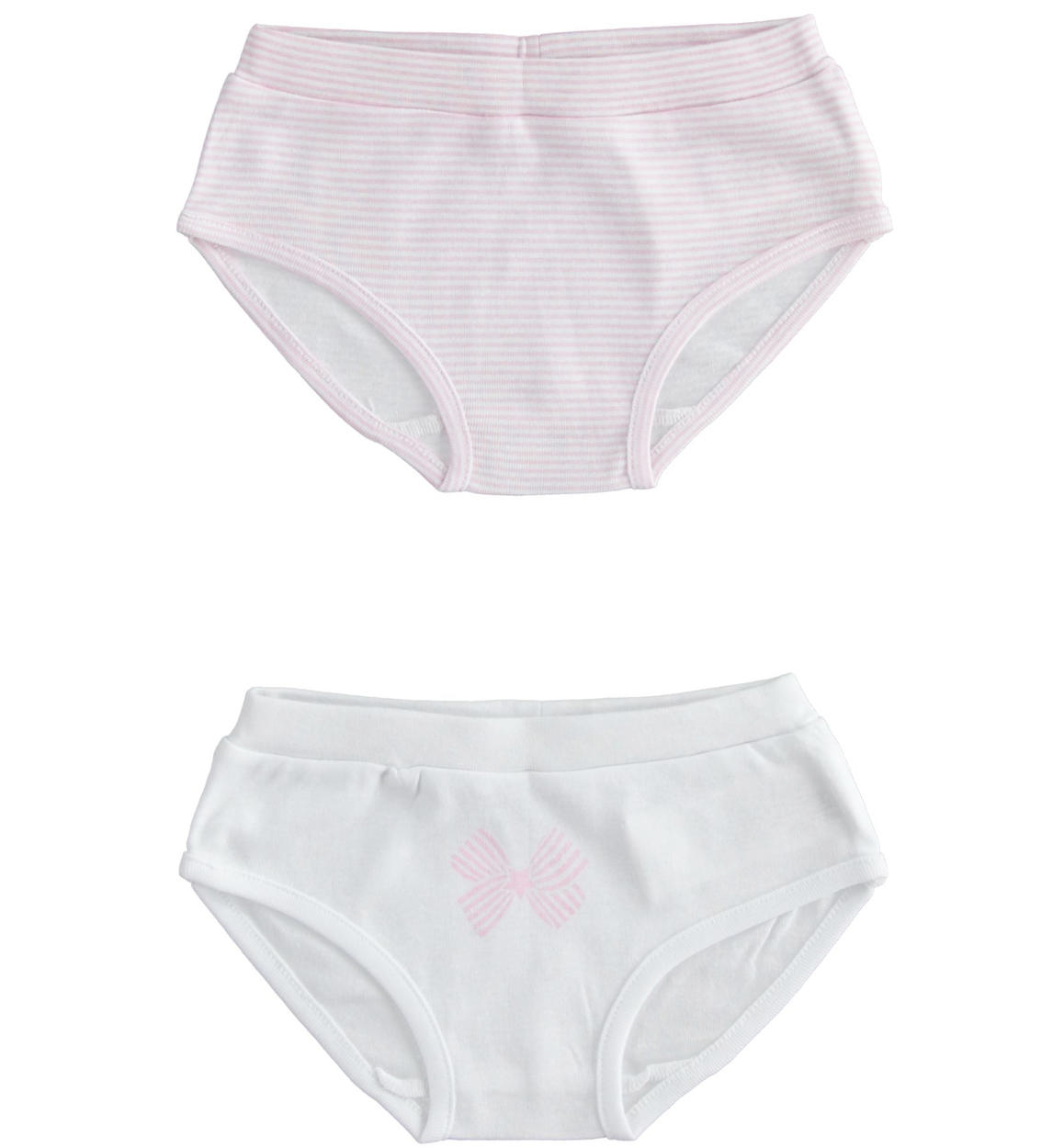 Kit due slip 100% cotone per bambina ROSA iDO