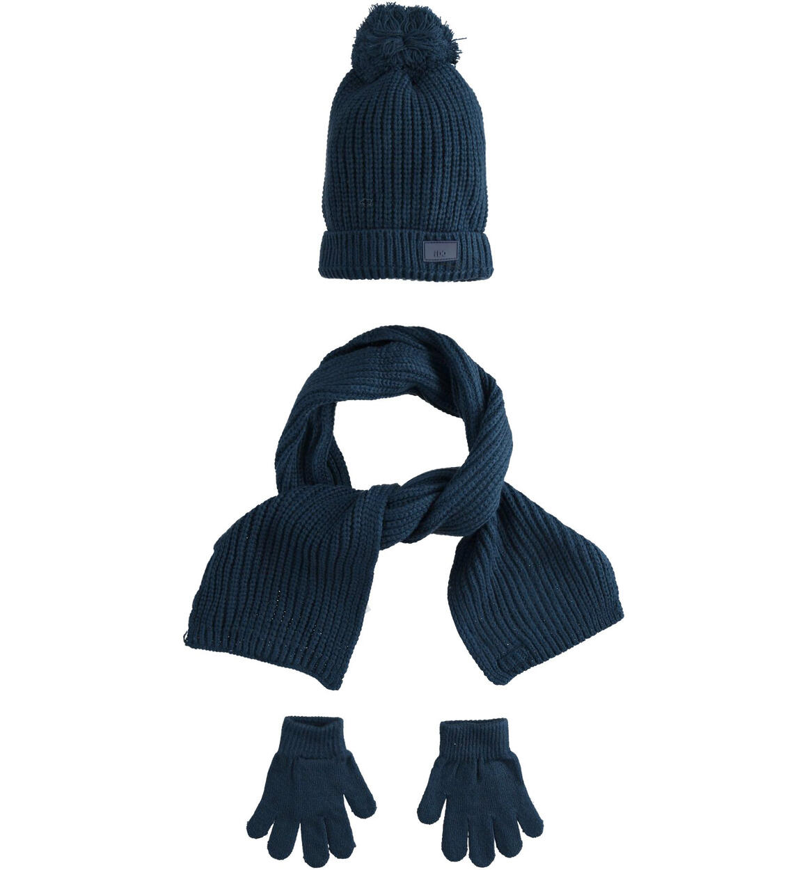 Set cappello, sciarpa e guanti bambino BLU iDO