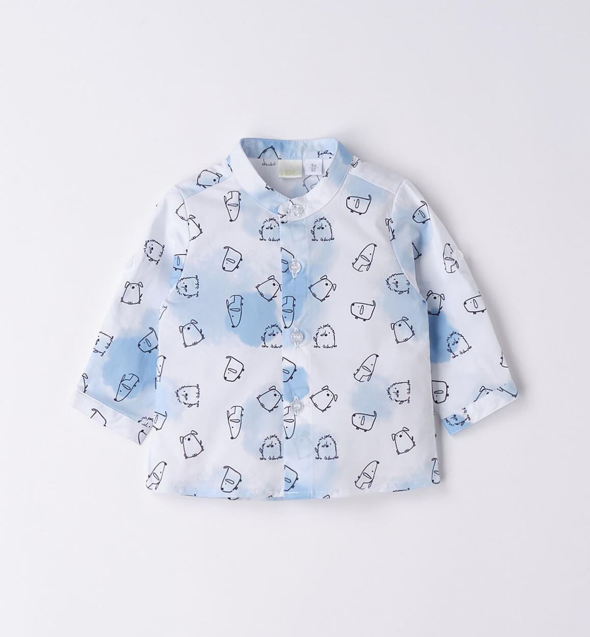 Camicia coreana animaletti neonato BIANCO iDO