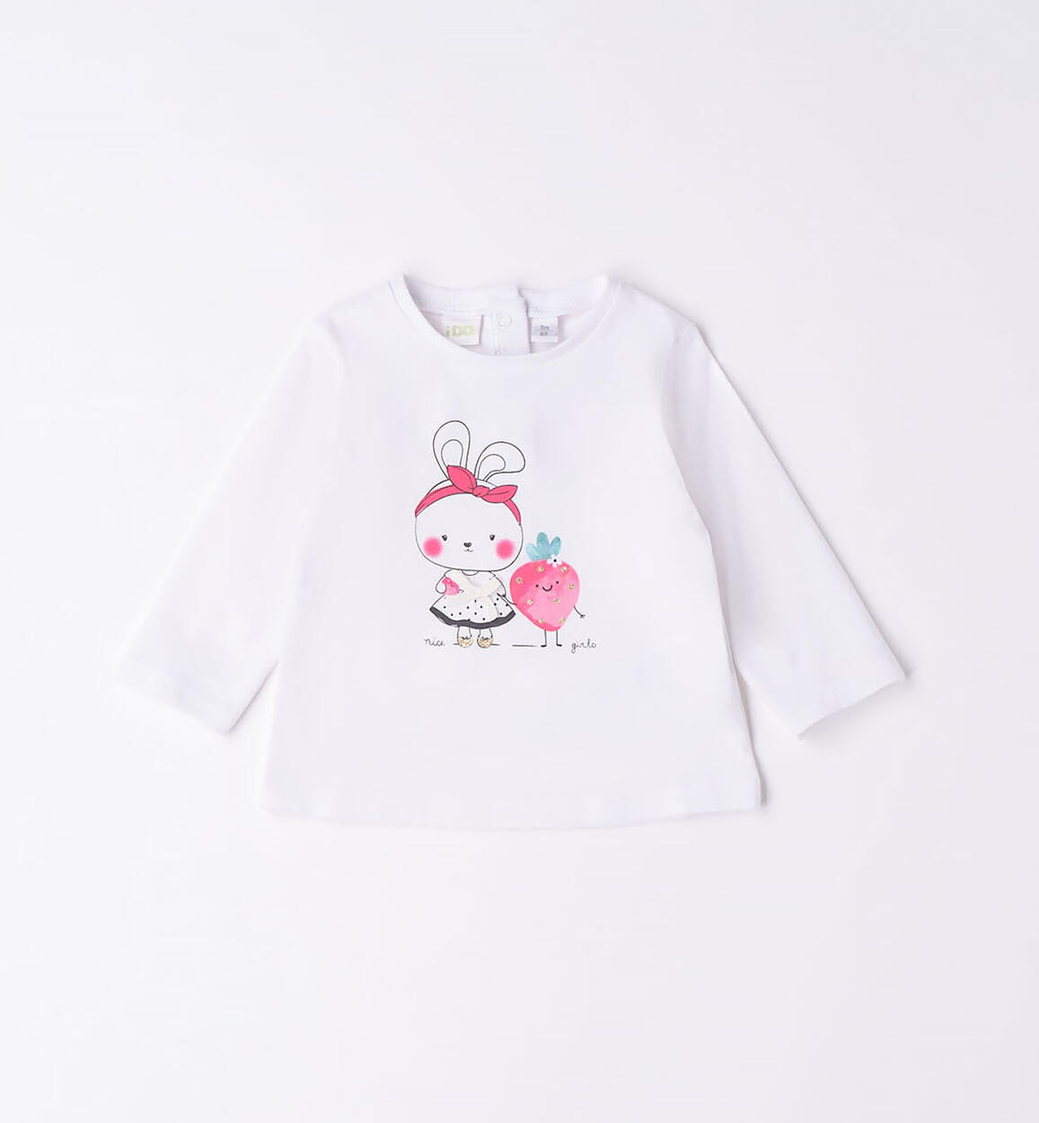 Maglietta neonata stampa BIANCO iDO