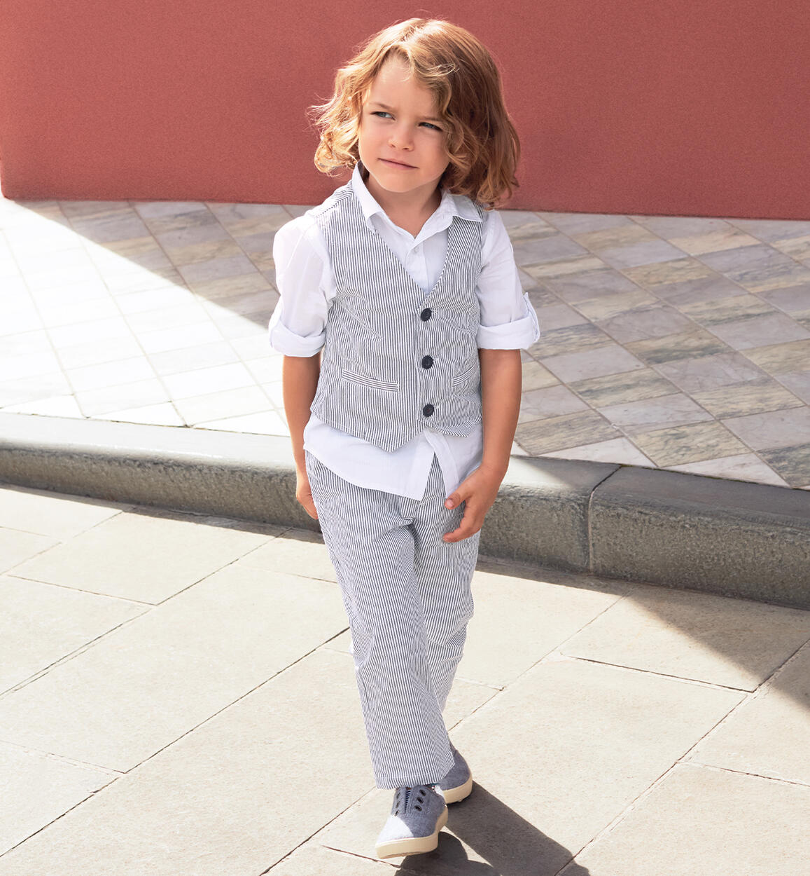 Pantalone rigato bambino BLU iDO