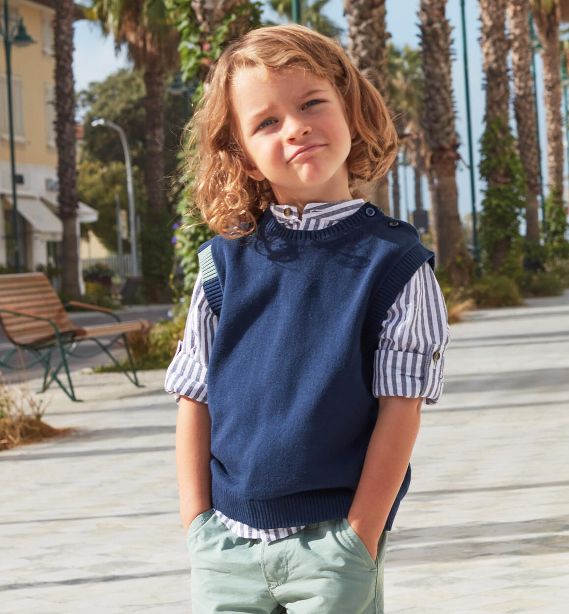 Gilet bambino in tricot BLU iDO