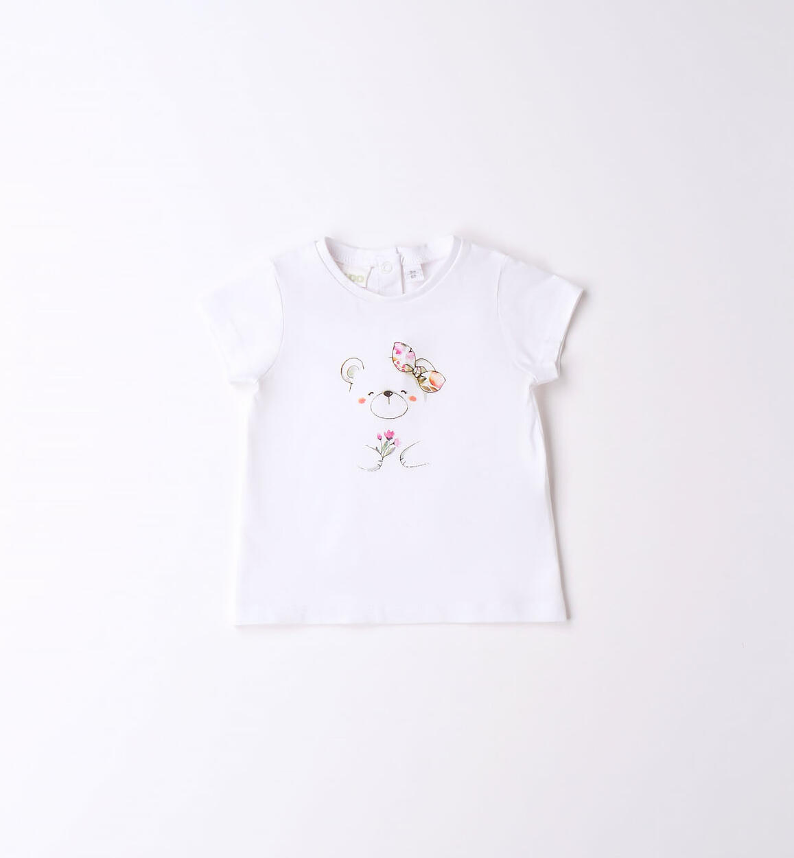 T-shirt neonata varie stampe 100% cotone ROSA iDO