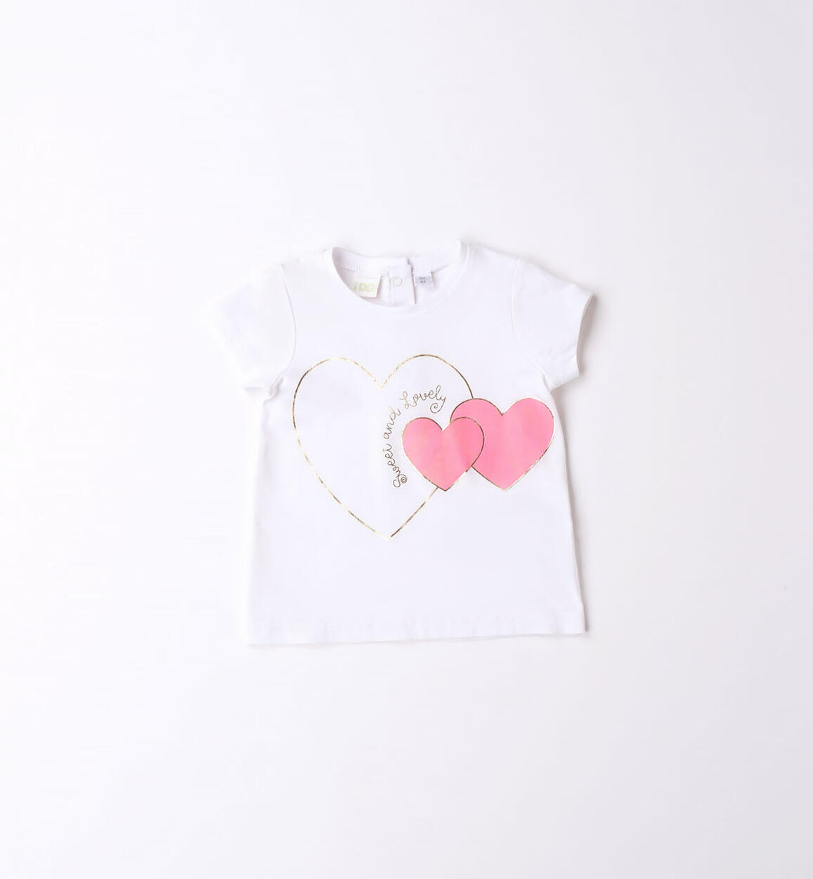 T-shirt neonata varie stampe 100% cotone BIANCO iDO