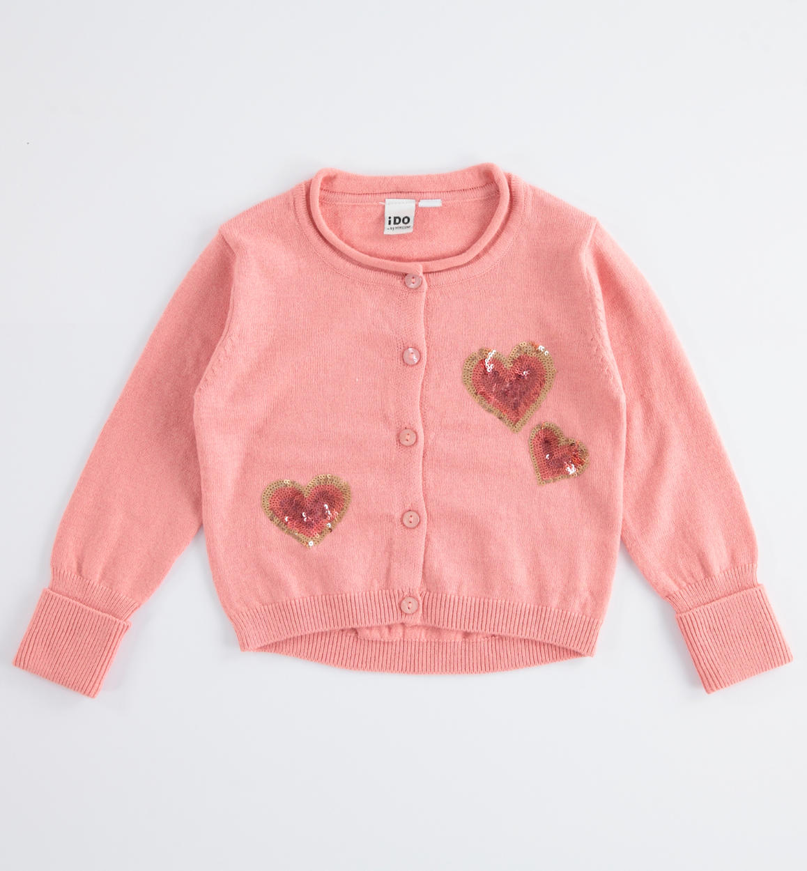 Cardigan con cuori ricamati di paillettes per bambina da 6 mesi a 7 anni  iDO - MAGLIE - 3-16 Anni - Bambina