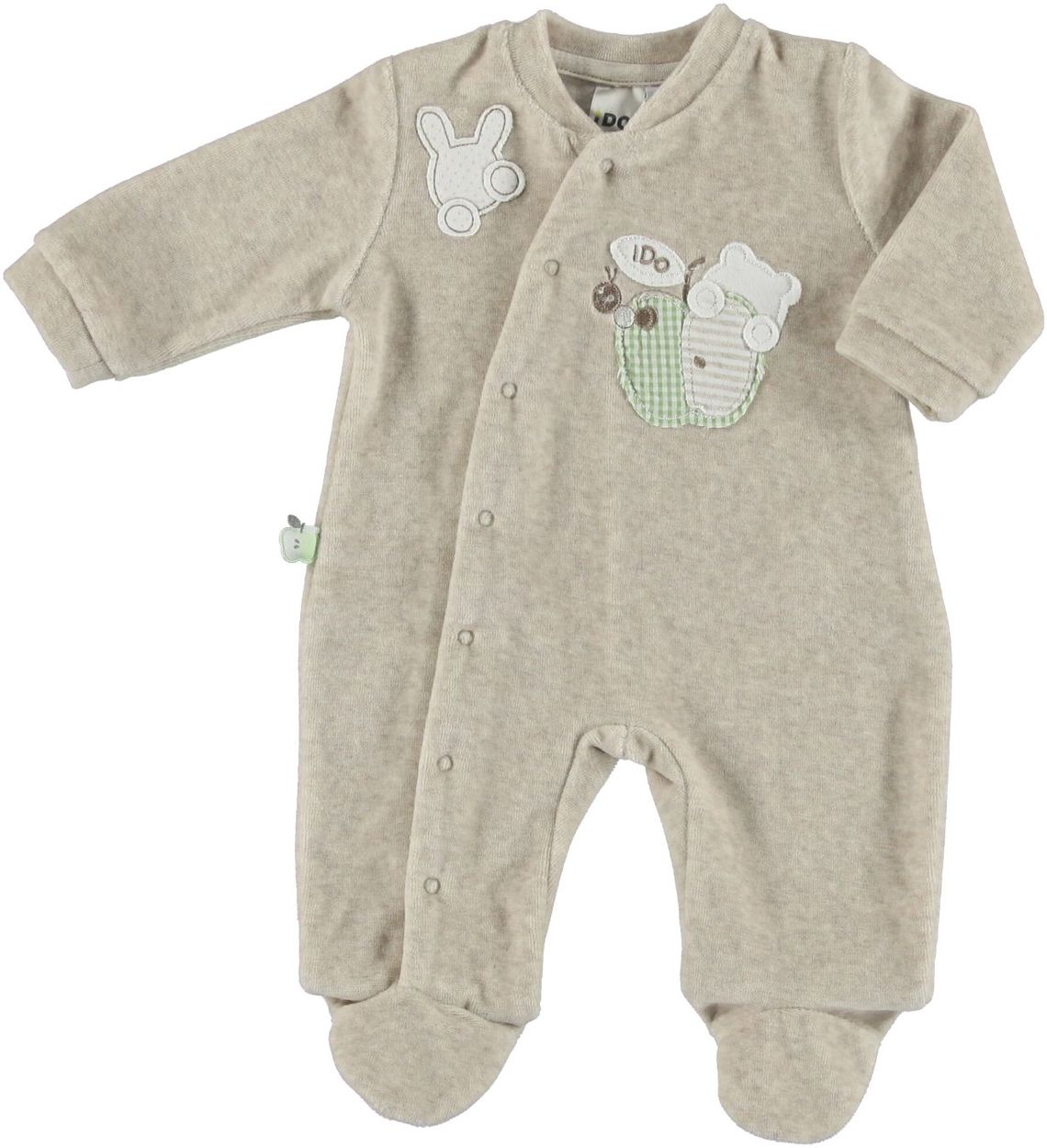 Tutina in ciniglia di cotone con piedino per bambino da 0 a 18 mesi ... Tutina in ciniglia di cotone con piedino per bambino da 0 a 18 mesi ...