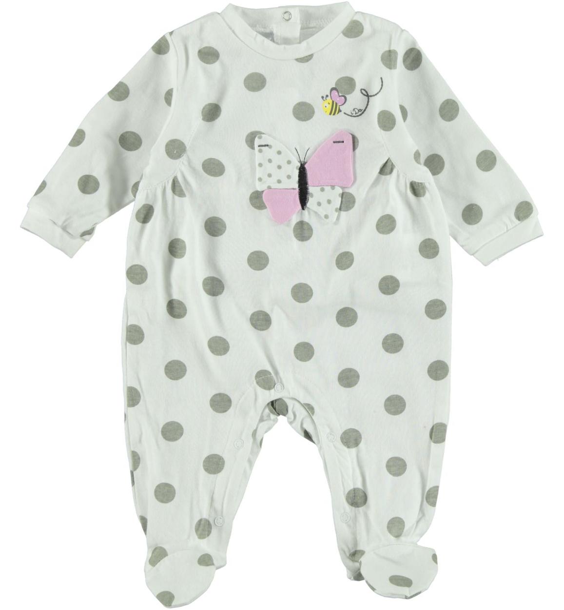 Tutina neonata 100% lana con fiocchetto BIMBALO'