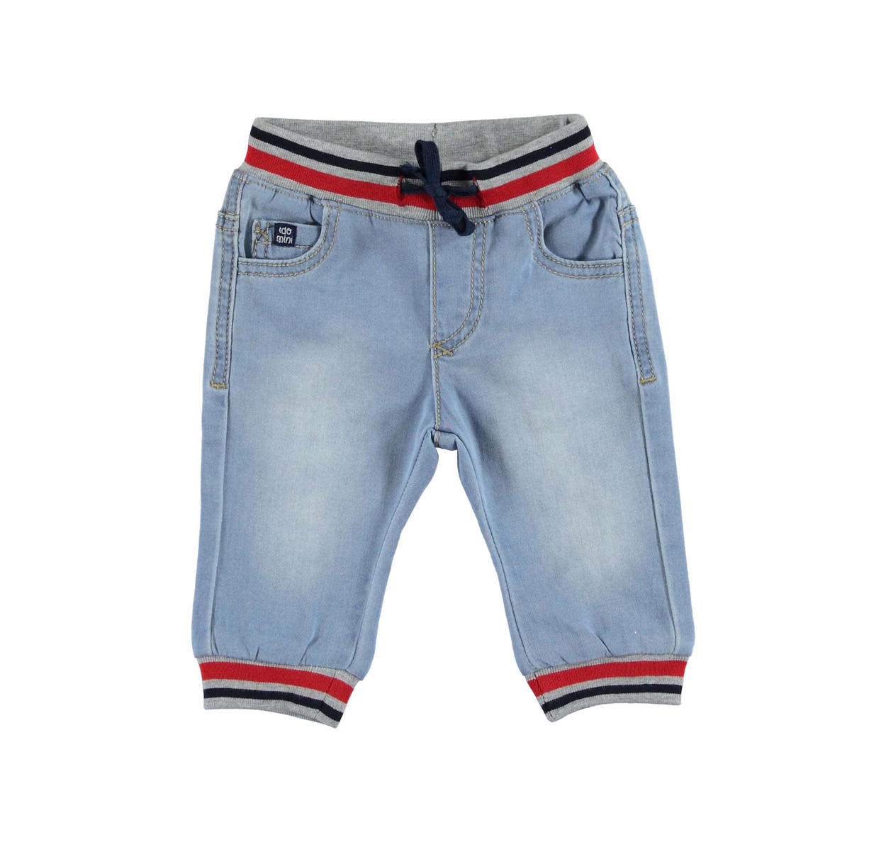 Pantalone in felpa effetto denim con costina rigata per neonato da 0 a 18  mesi iDO - PANTALONI - Bambino - iDO