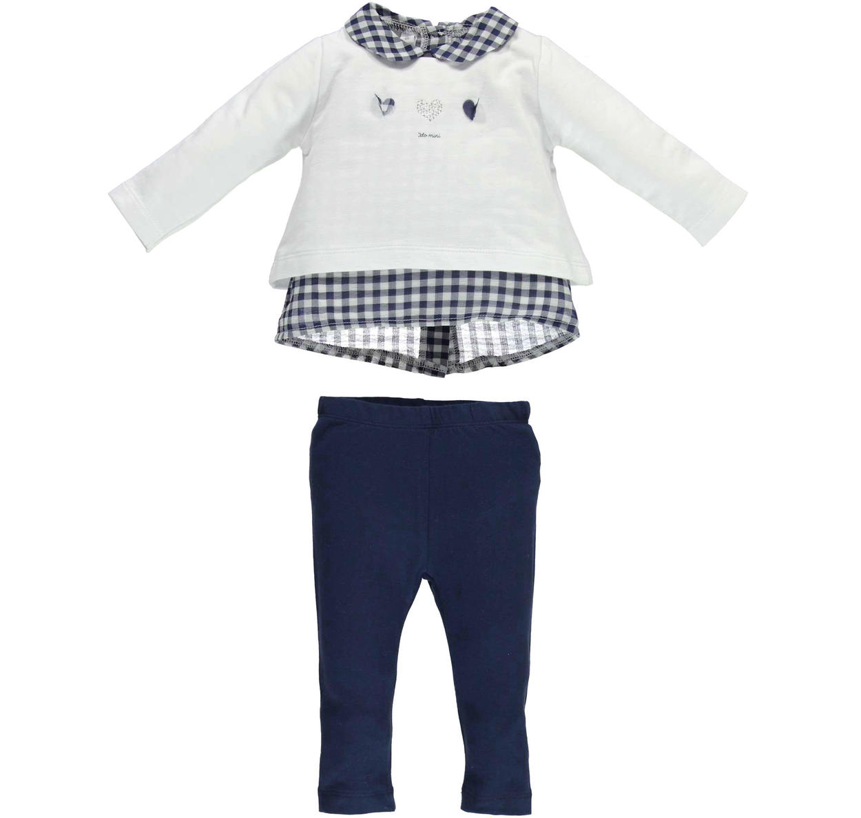 Completo 100% cotone maglietta effetto camicia e leggings per neonata da 0  a 18 mesi iDO - Miniconf Shop