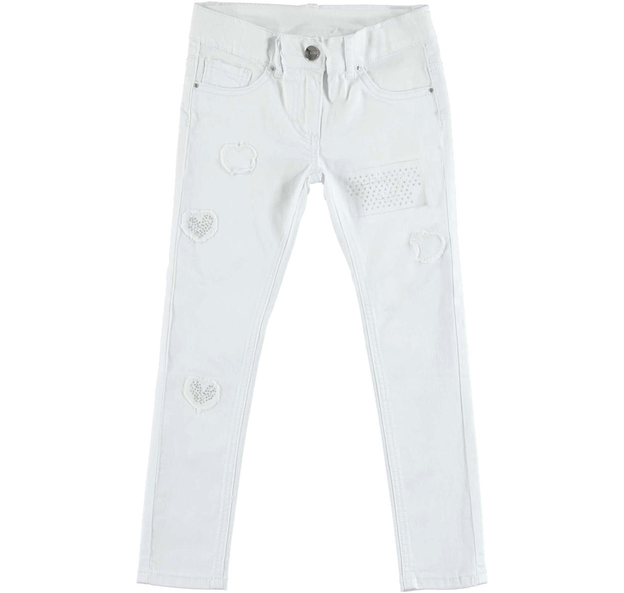 Pantalone con toppe a forma di cuore per bambina da 6 a 16 anni iDO -  Miniconf Shop