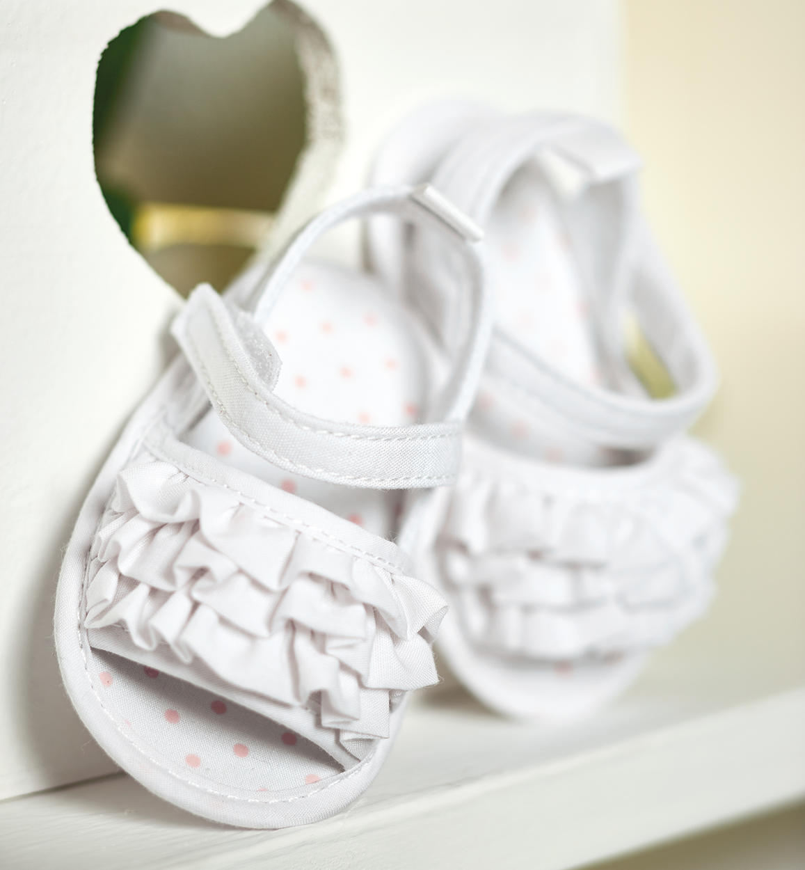 Sandali 100% cotone con fascia per neonata da 0 a 18 mesi iDO - Miniconf  Shop