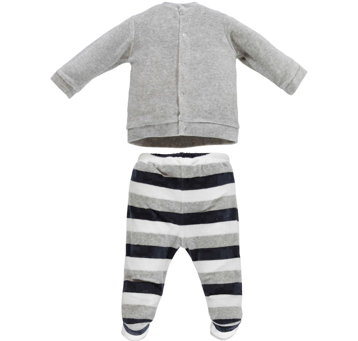 Tutina spezzata in ciniglia con ghettina rigata per neonato da 0 a 18 mesi  iDO - TUTE \u0026 COMPLETI - Bambino - iDO