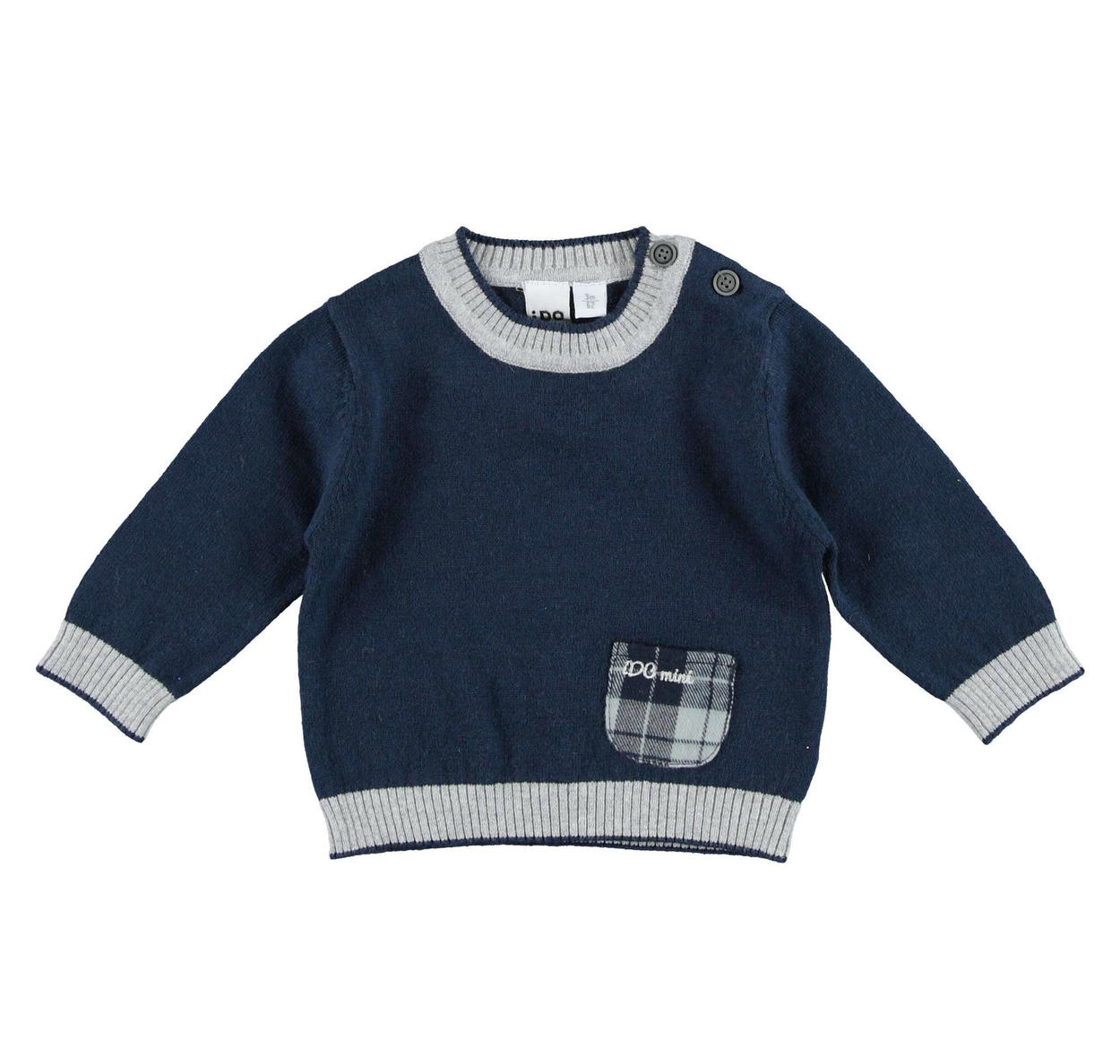 Maglia in tricot misto cotone lana con toppe ai gomiti per neonato da 0 a  18 mesi iDO - Miniconf Shop