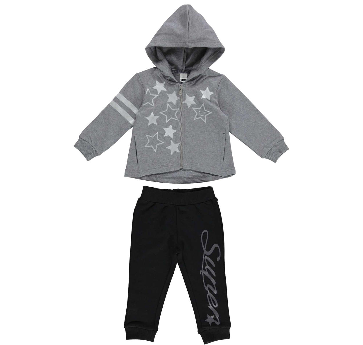 Tuta in cotone garzato con giacchetto zip per bambina da 6 mesi a 7 anni  iDO - Miniconf Shop