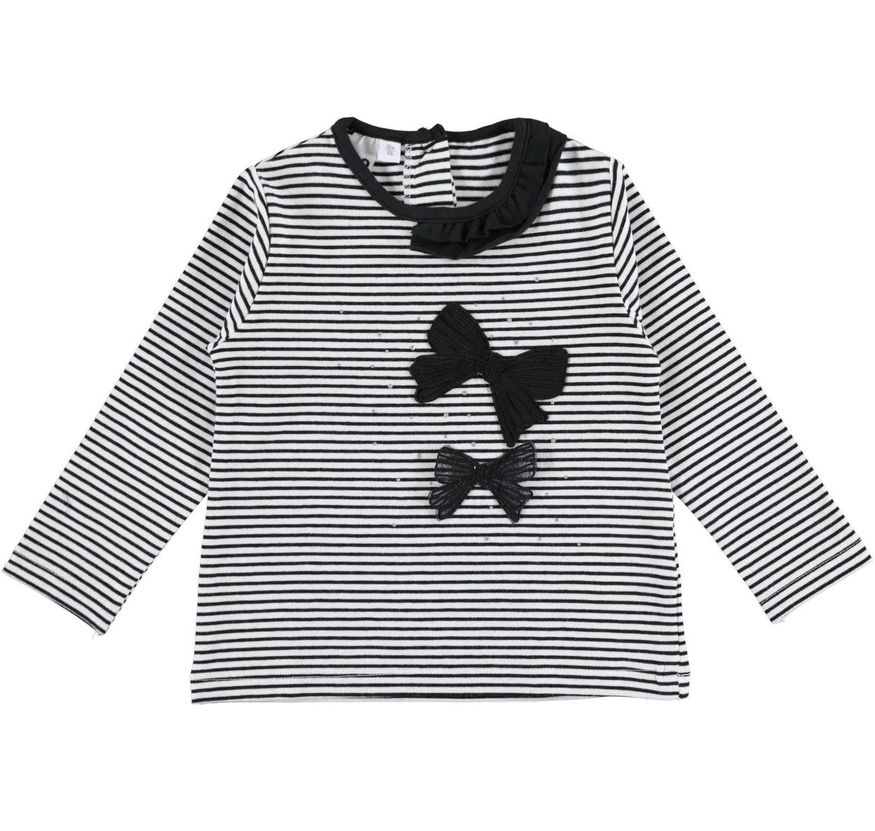 Maglietta a righe con fiocchi e strass per bambina da 6 mesi a 7 anni iDO -  MAGLIE - 3-16 Anni - Bambina
