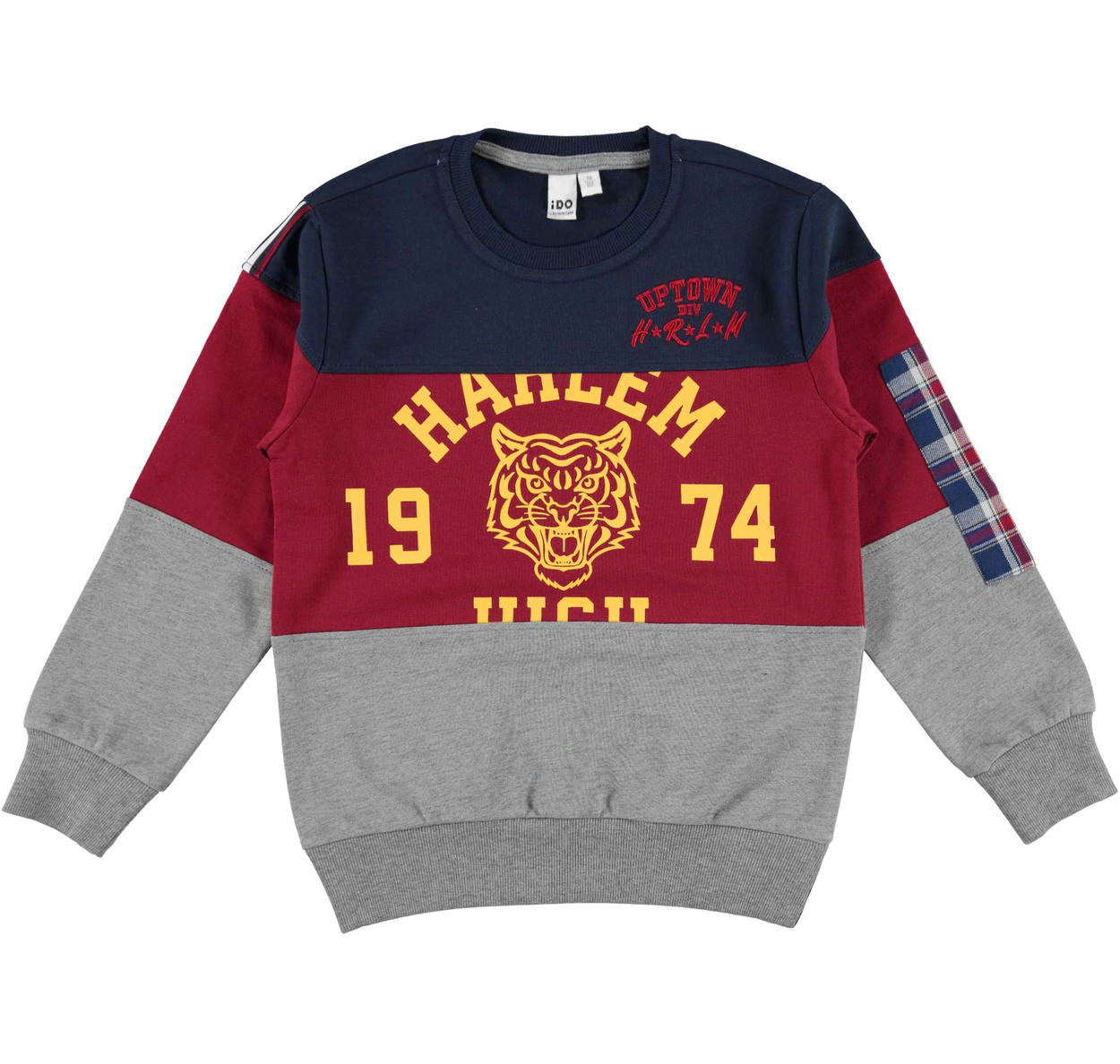 Felpa per bambino effetto riga tema college americano vestibilità da 6 a 16  anni iDO - Miniconf Shop