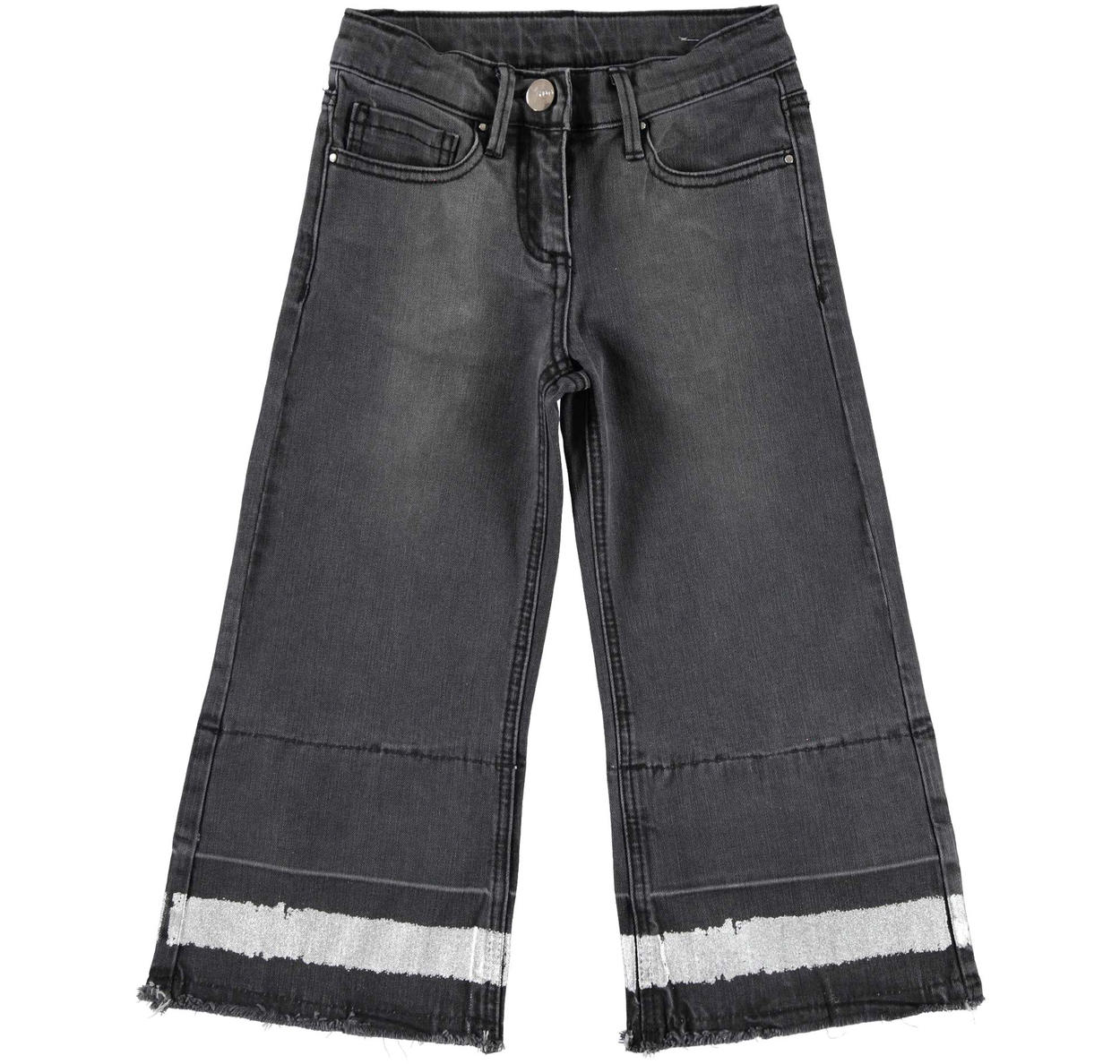 Jeans A Zampa Di Elefante Bambina Super fashion cropped jeans ragazza con zampa di elefante vestibilità