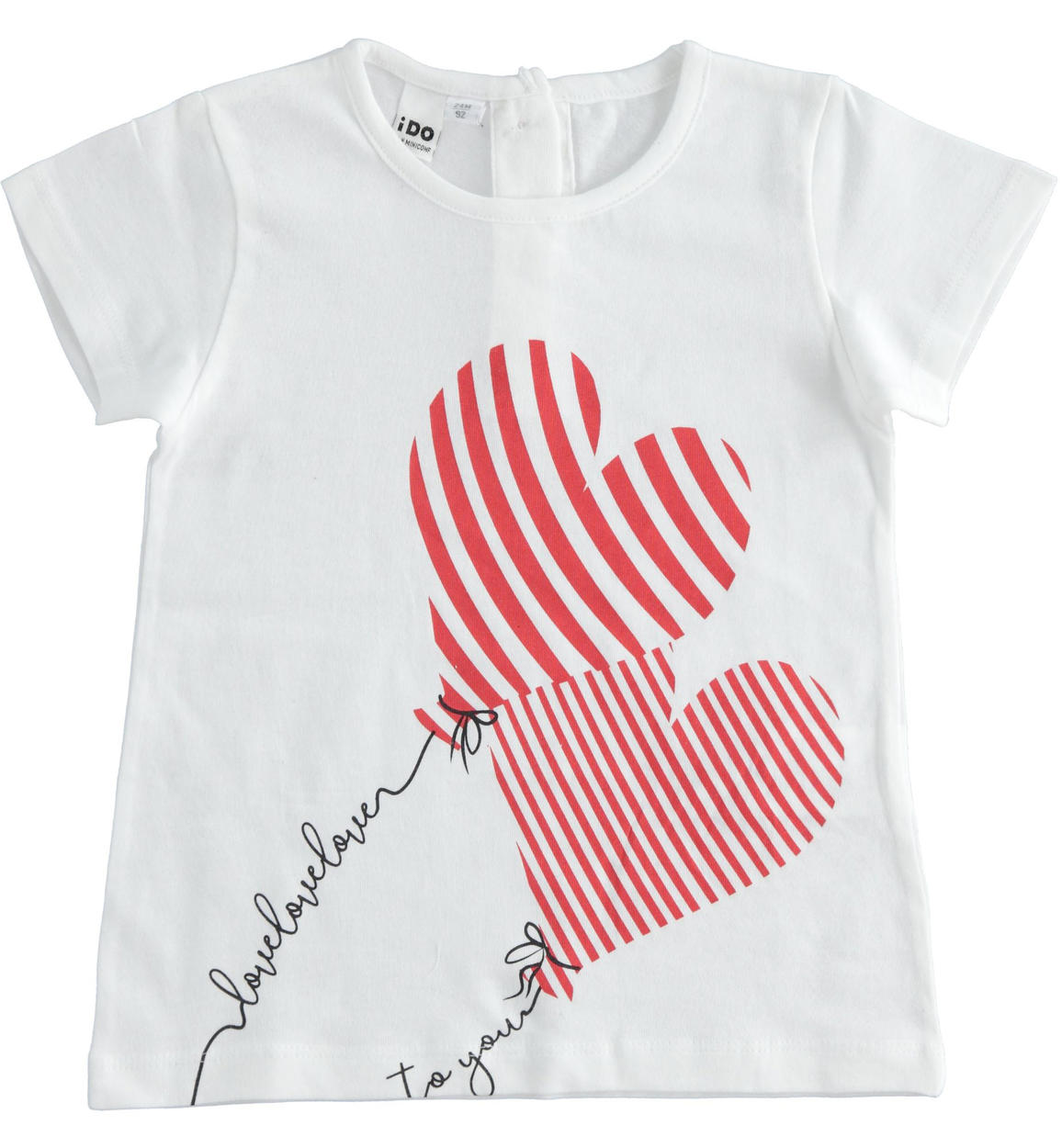 T-shirt con palloncini a cuore 100% cotone per bambina da 24 mesi a 7 anni  iDO - Miniconf Shop