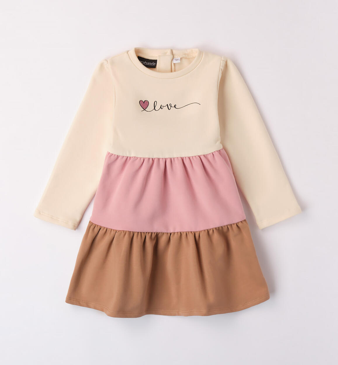 Sarabanda flounced dress for girls from 9 months to 8 years BEIGE Sarabanda