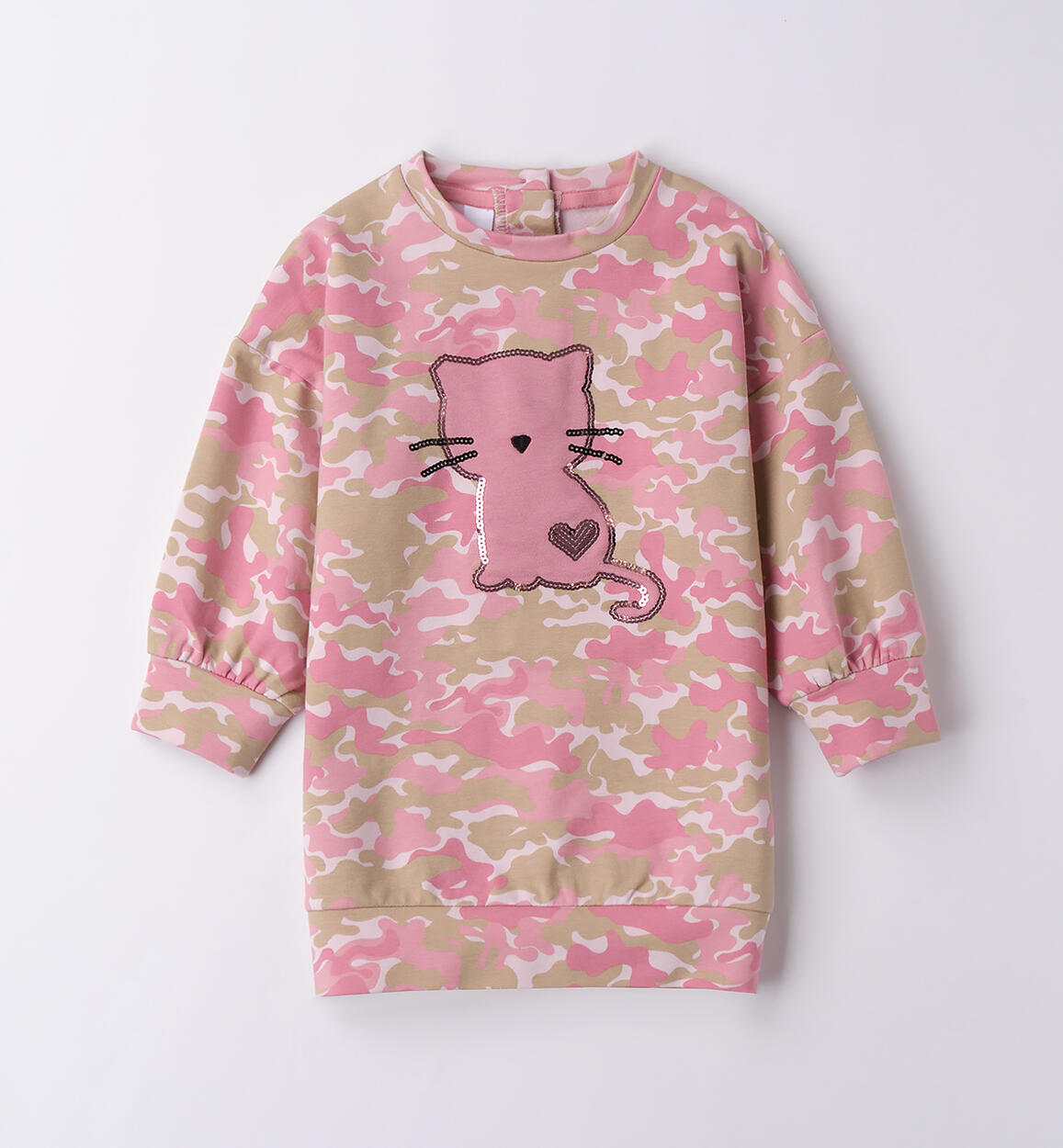 Abito bambina con gatto ROSA iDO
