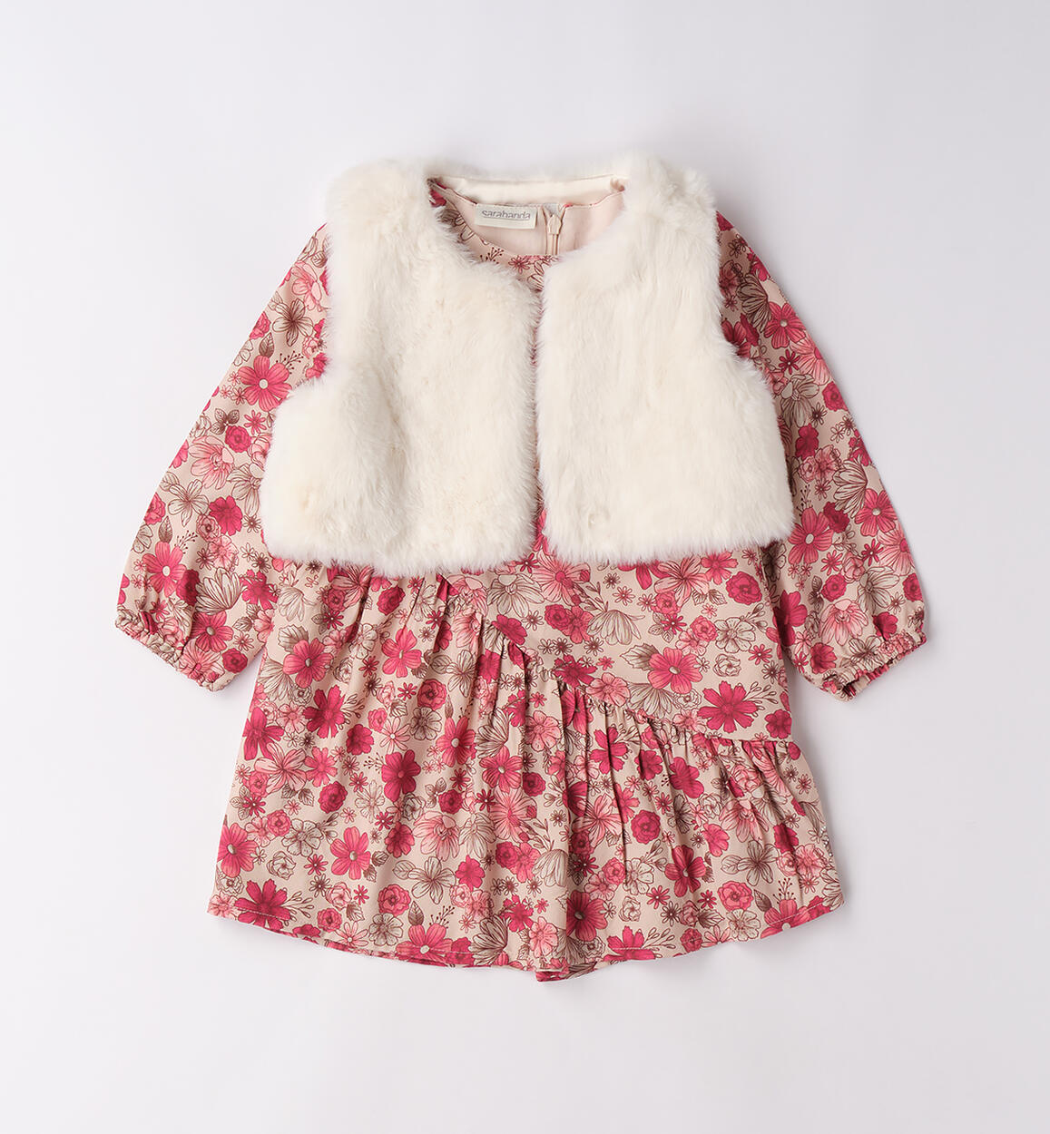 Abito bambina con gilet CILIEGIA-CIOCCOLATO-6BUH - 1860F36700