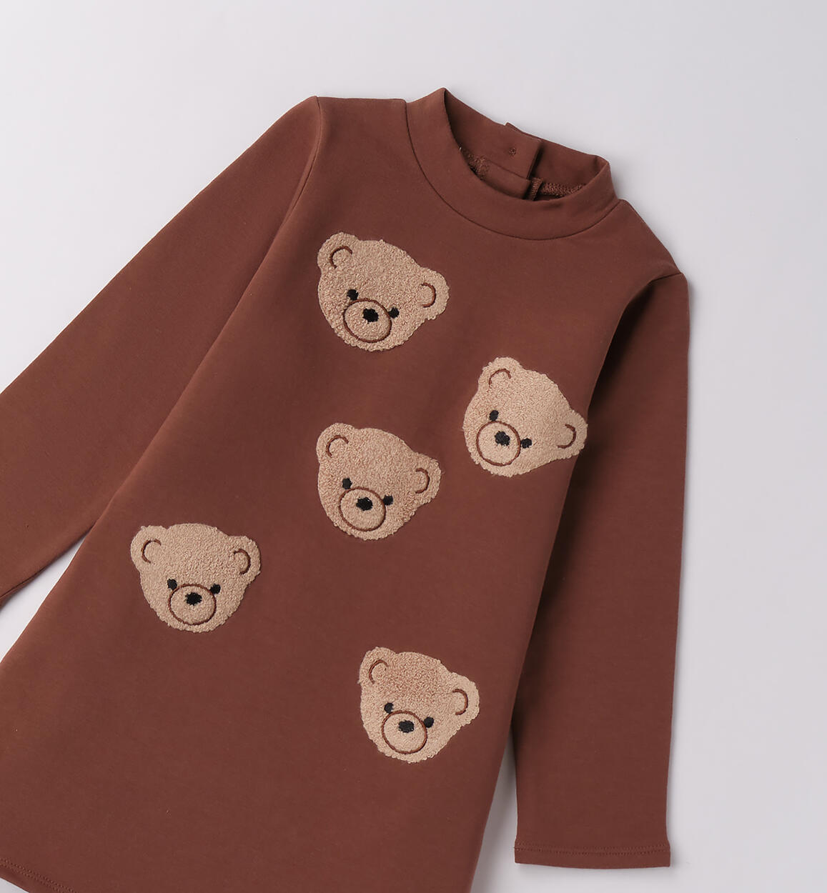 Abito bambina con orsetti MARRONE-0825 - 1444F37900