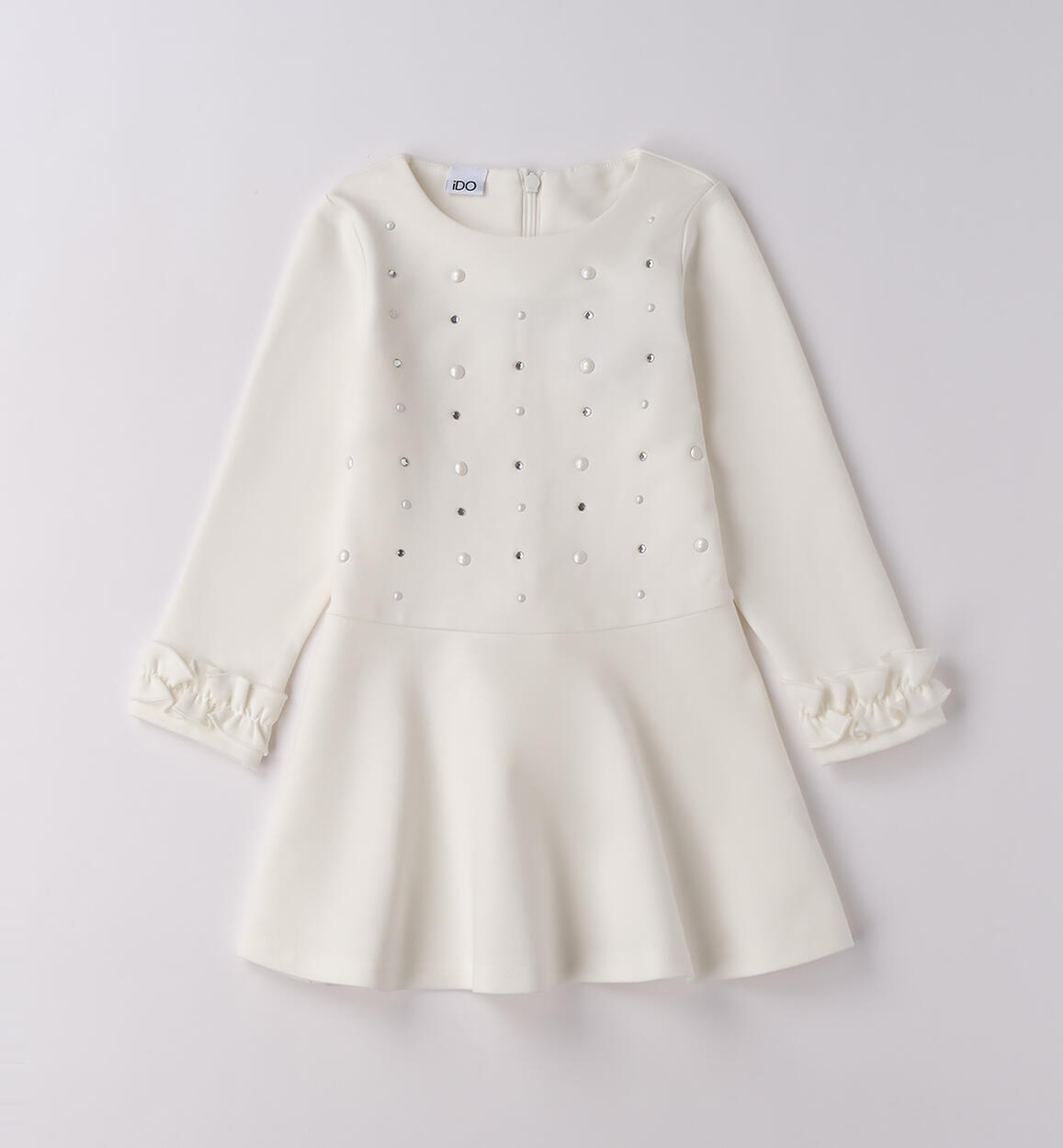 Abito bambina con perle PANNA iDO