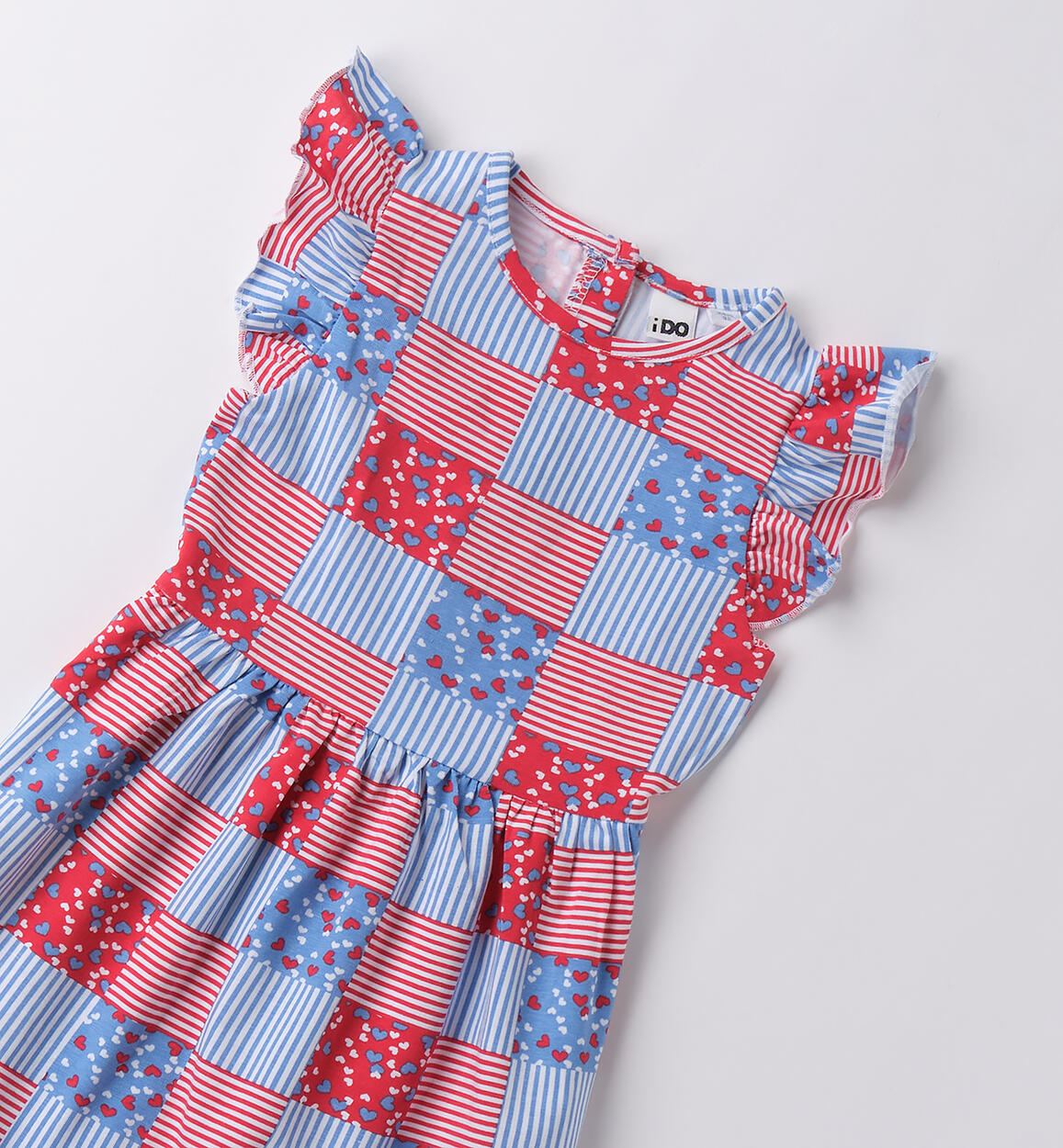 Abito bambina iDO ROSSO-AZZURRO-6BQB - 1454B548G0