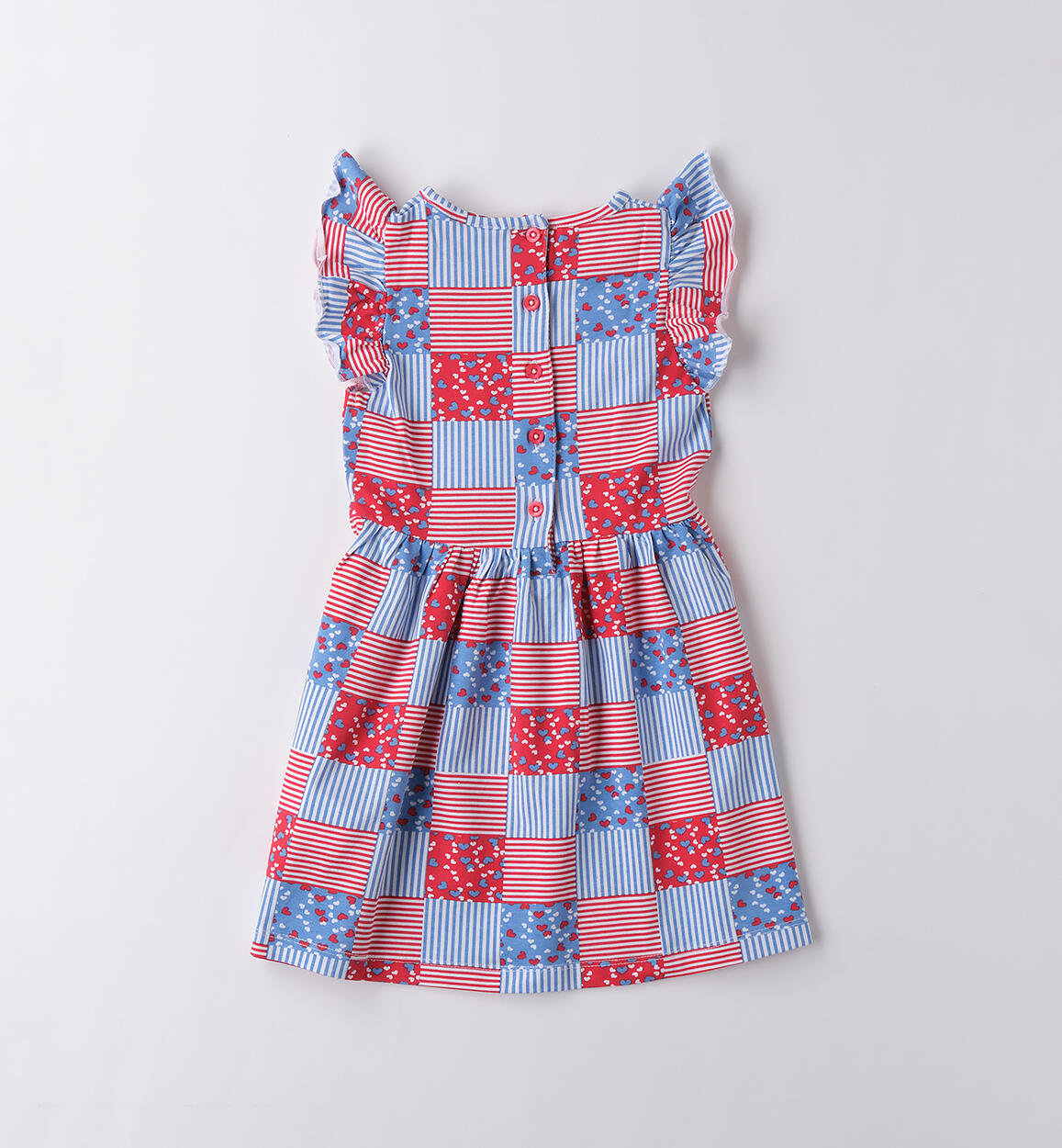 Abito bambina iDO ROSSO-AZZURRO-6BQB - 1454B548G0