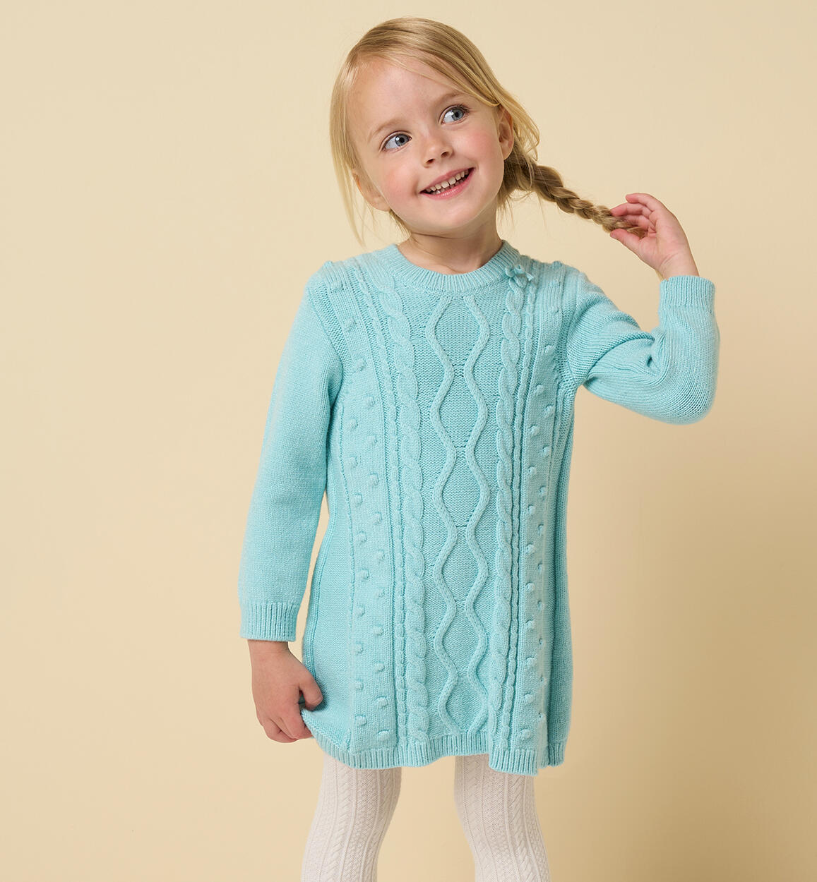 Abito bambina in tricot VERDE iDO
