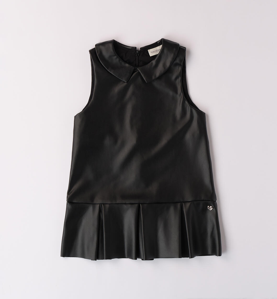 Abito bambina tessuto lucido NERO Sarabanda