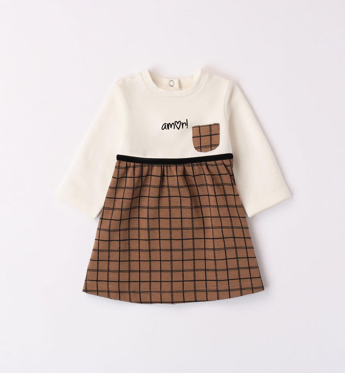 iDO dress with pocket for girls from 1 to 24 months BROWN iDO